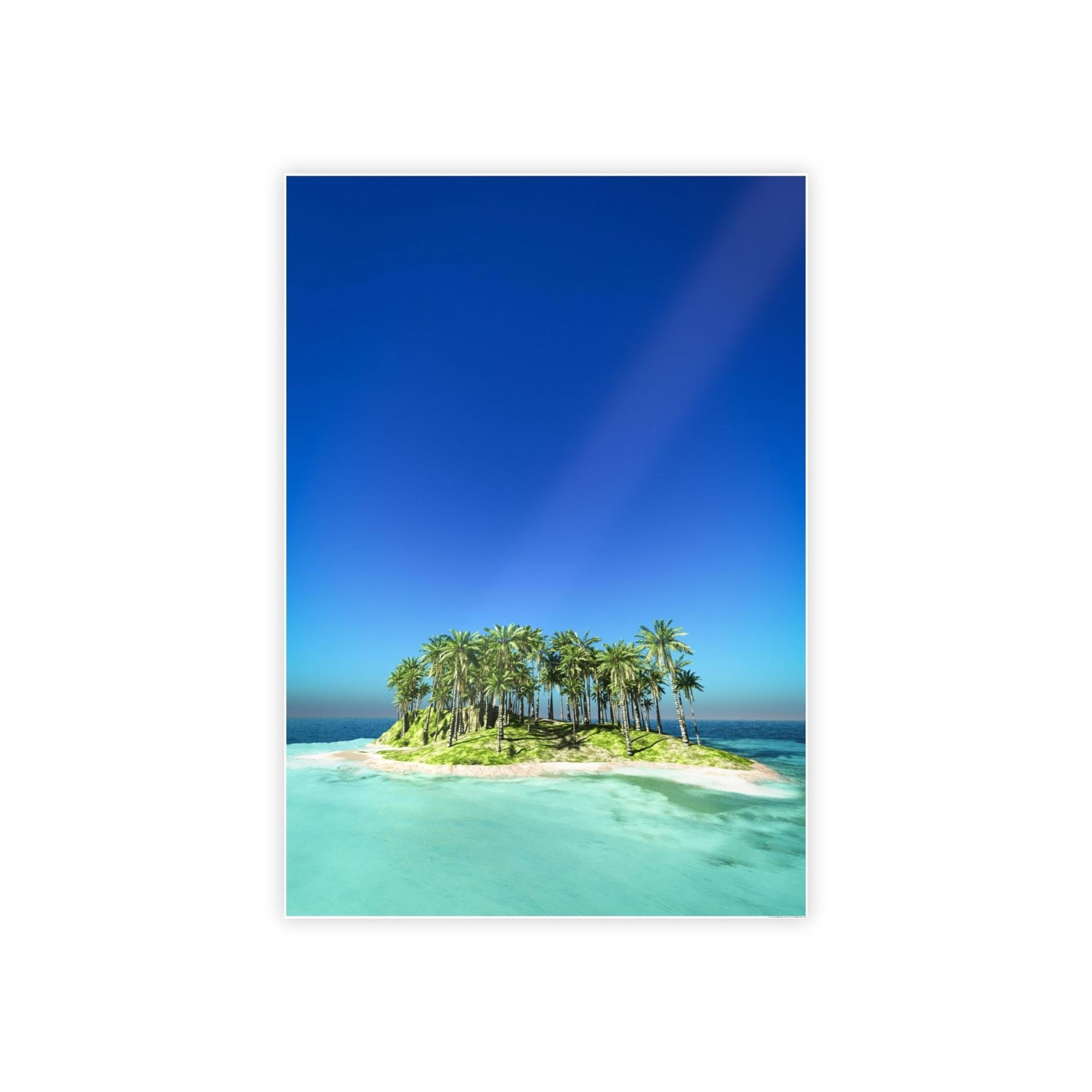 Island Beach Coastal Charm: Print on Canvas of a Beautiful Beach on an Island