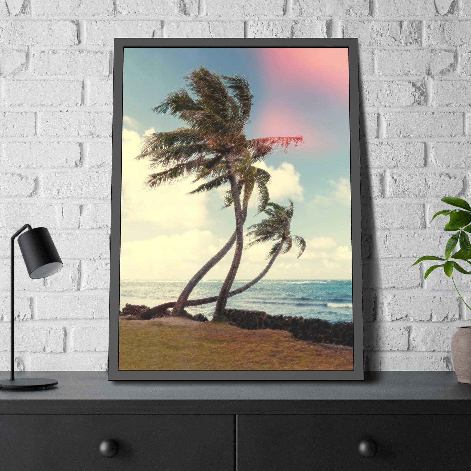 Island Beach Coastal Serenity: Natural Canvas Art of a Calm Island Beach