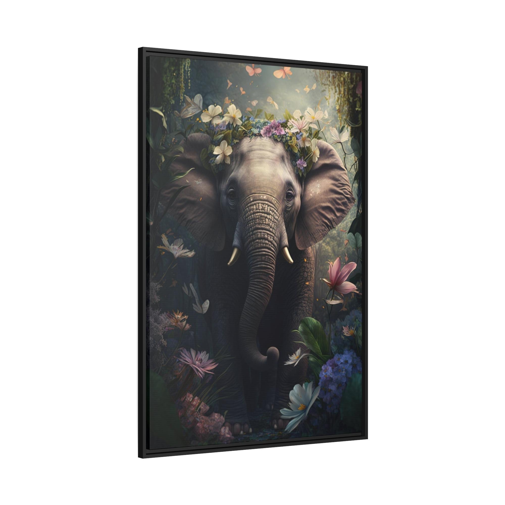 Elephants Elephant Dreams: Natural Canvas Print for Bedroom Decor