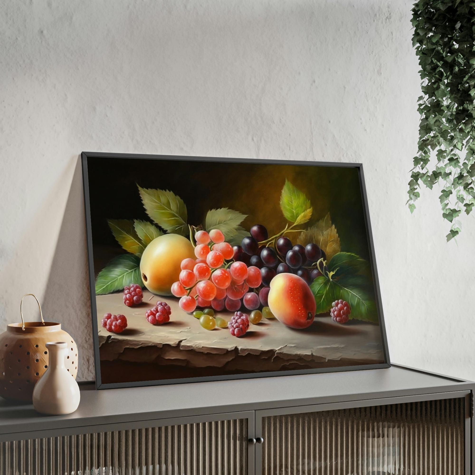Fruits Fruity Delight: A Natural Canvas Wall Art Poster with Vibrant Fruits