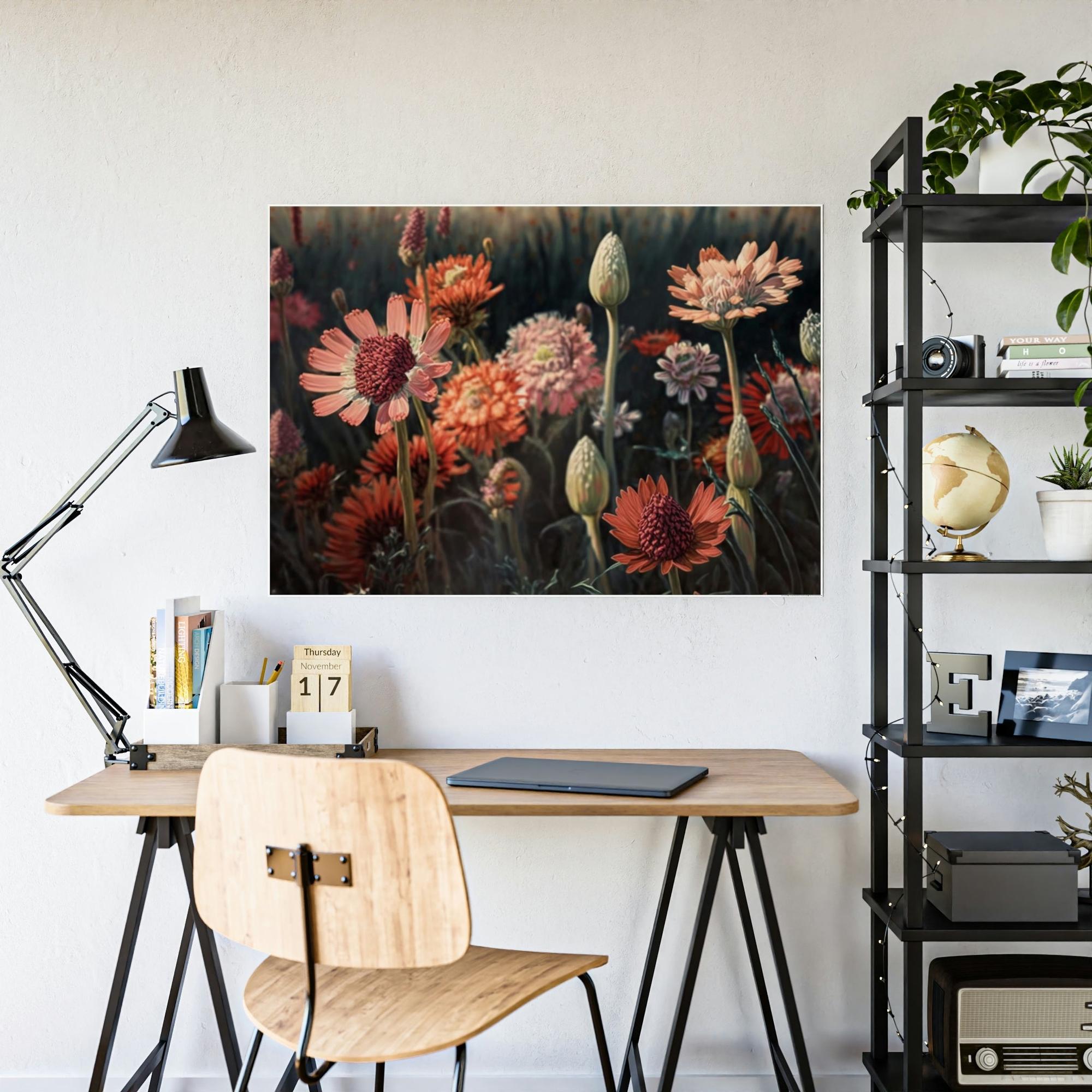 Flowers Vibrant Floral Delight: Framed Canvas & Posters Wall Art for a Splash of Color