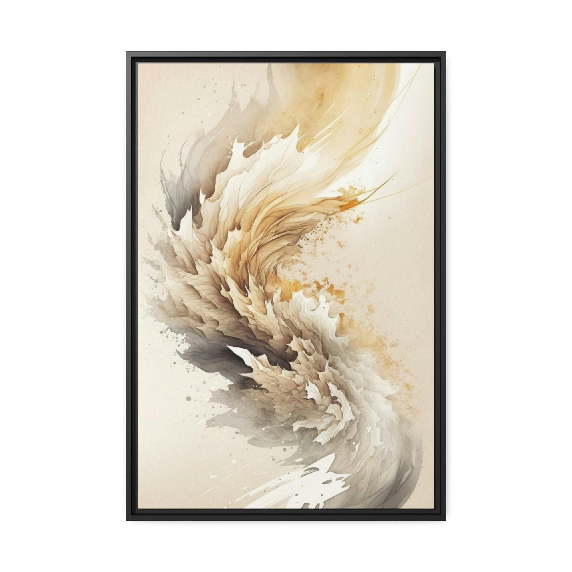 Beige Art Neutral Beauty: Framed Canvas Print Featuring a Beige Color Palette