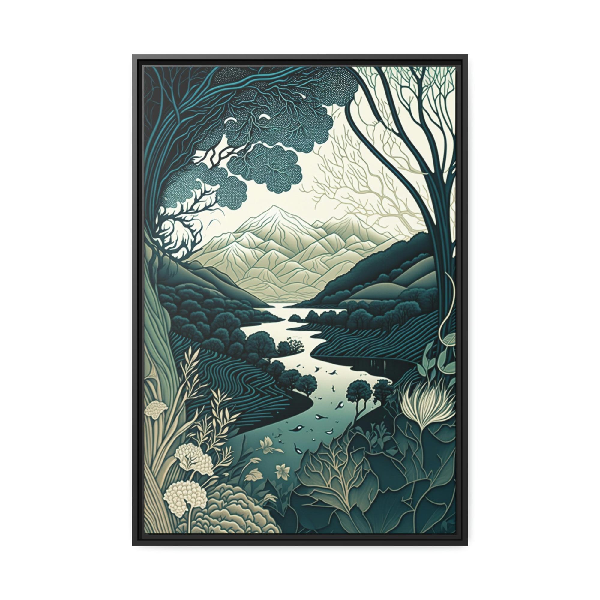 Abstract Line Art Fluid Lines: A Framed Canvas & Poster Artwork of an Abstract Flowing Design