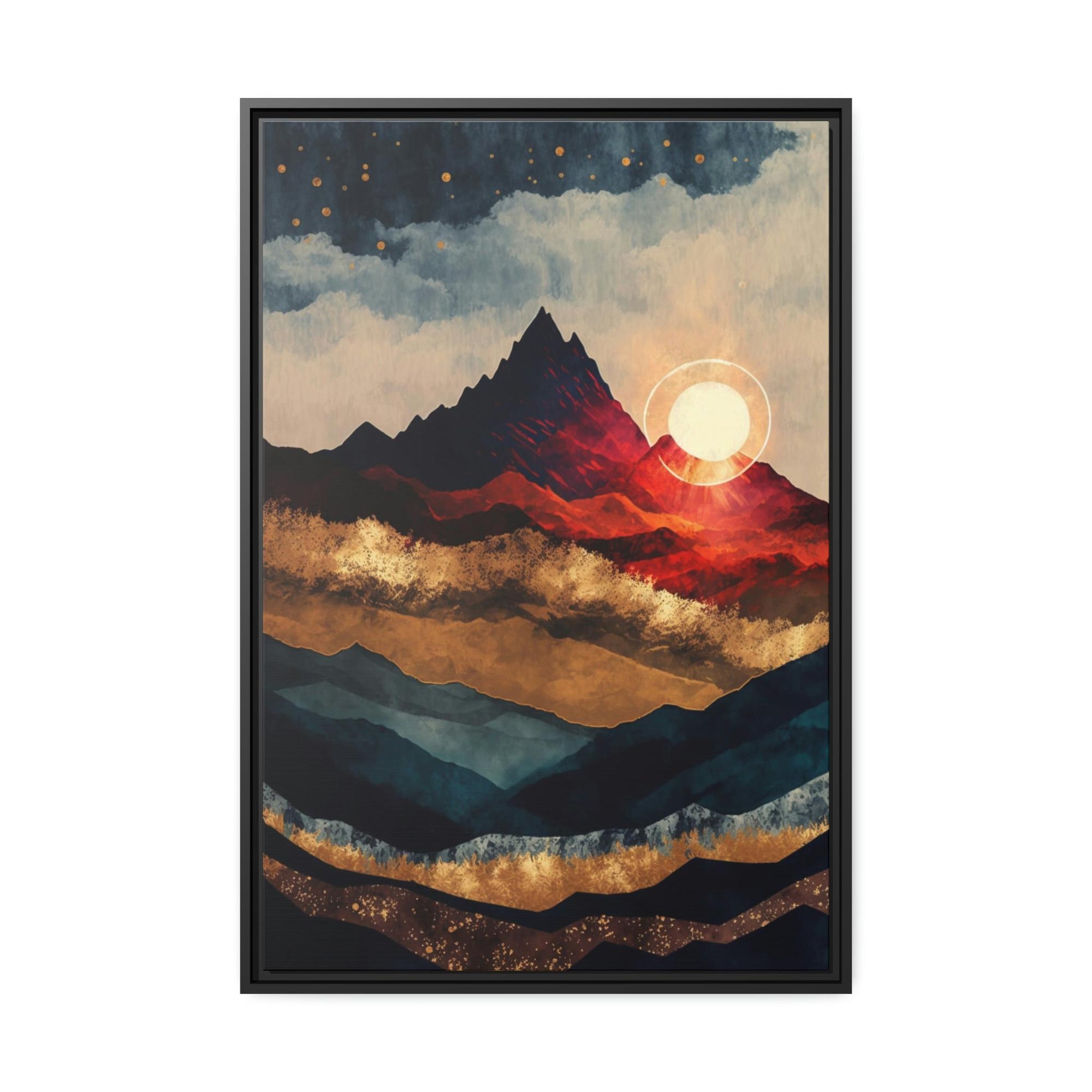 undefined Luminous Vista: A Canvas Print of an Abstract Landscape at Sunset
