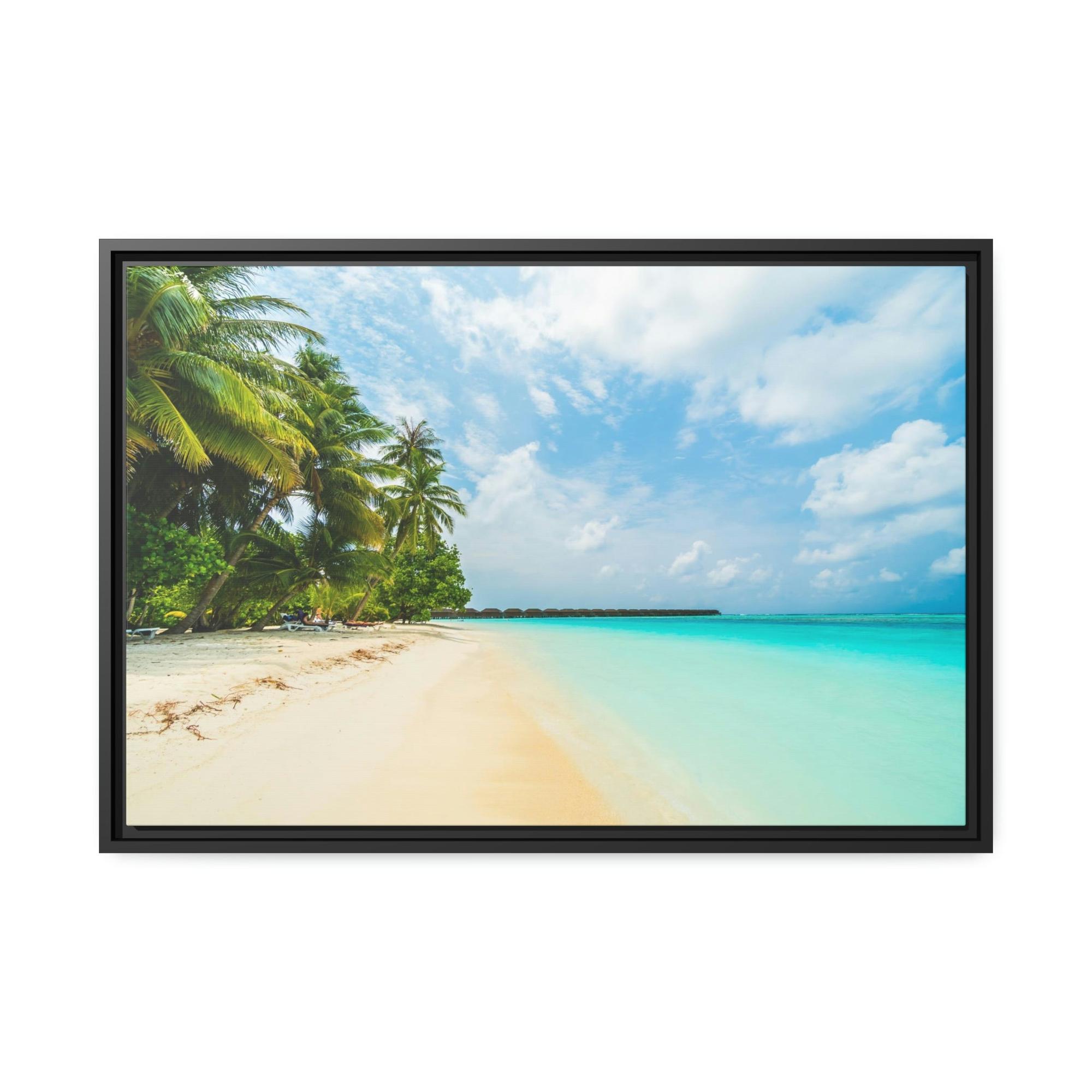 undefined Tropical Paradise: Framed Canvas and Print on Canvas of Caribbean Wall Art