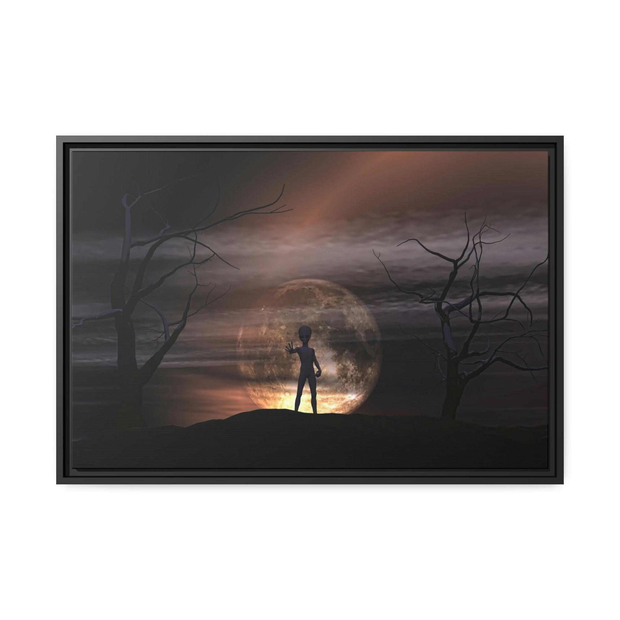 Aliens Cosmic Encounters: High-Quality Canvas Art Print of Aliens