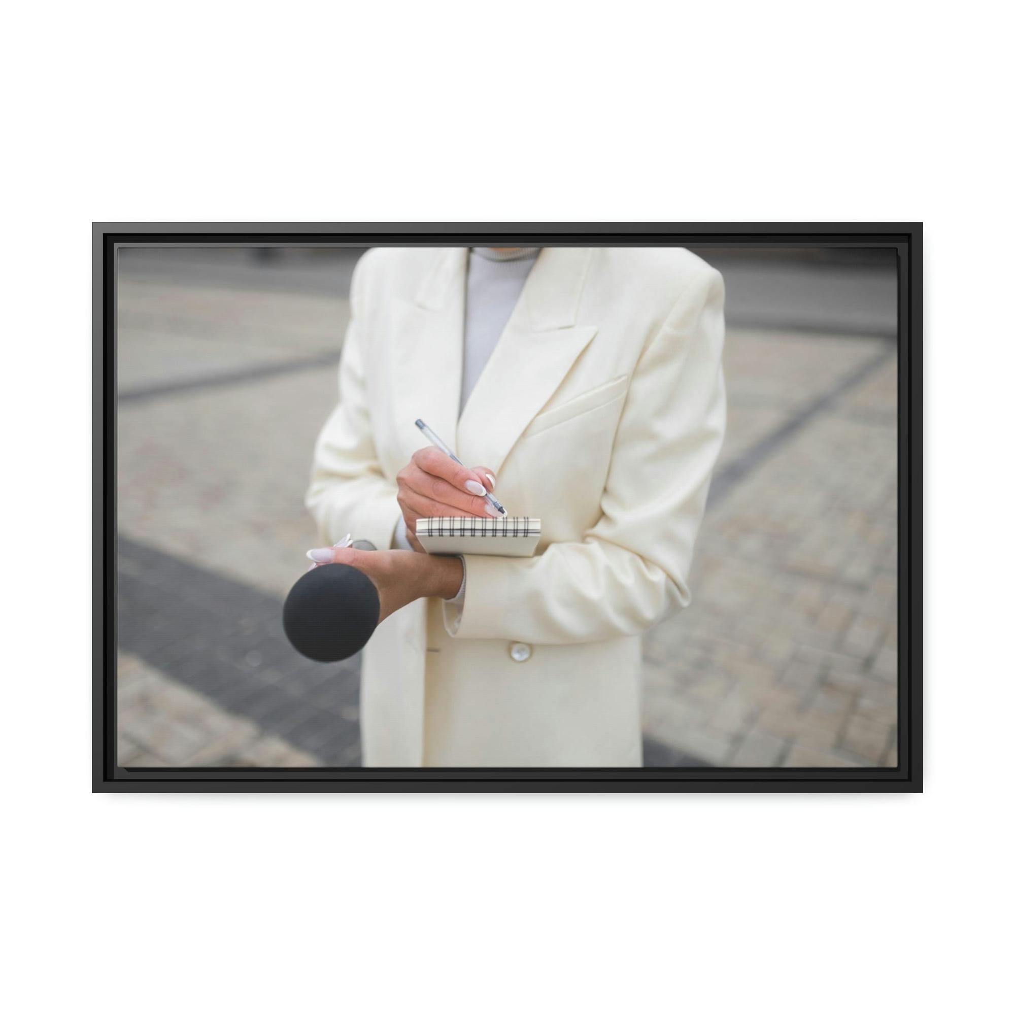 Authors & Journalists Chroniclers of History: Framed Canvas Art with Images of Journalists Covering Major Events