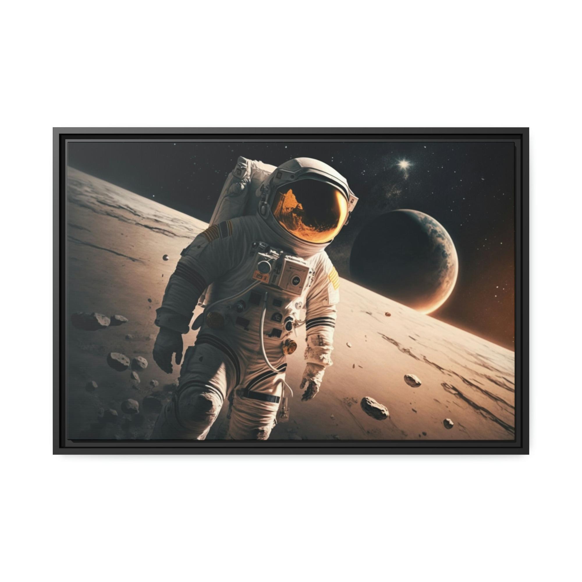 Astronauts Journey to the Stars: Astronauts on Natural Canvas and Framed Poster