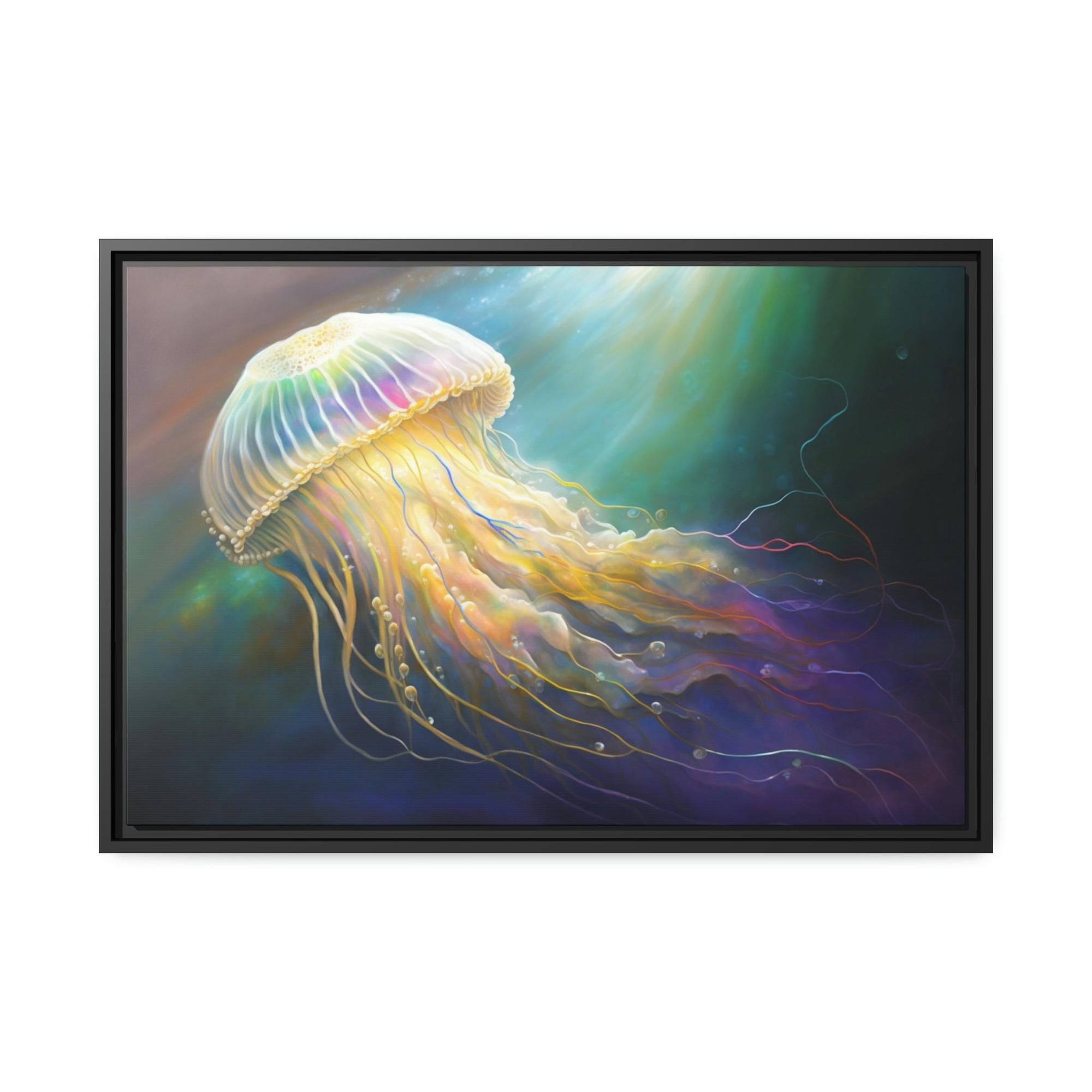 Jellyfishs The Elegance of Jellyfishes: Artistic Print on Canvas for Marine-Themed Spaces
