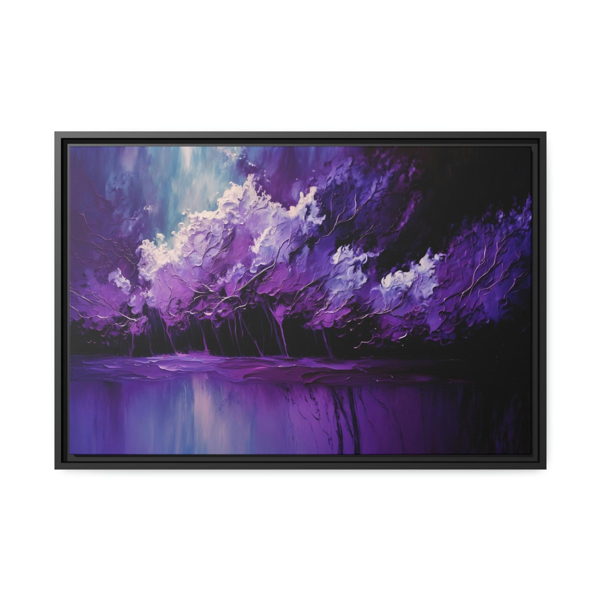 undefined Enchanted Violet: Framed Canvas Print of Abstract Art