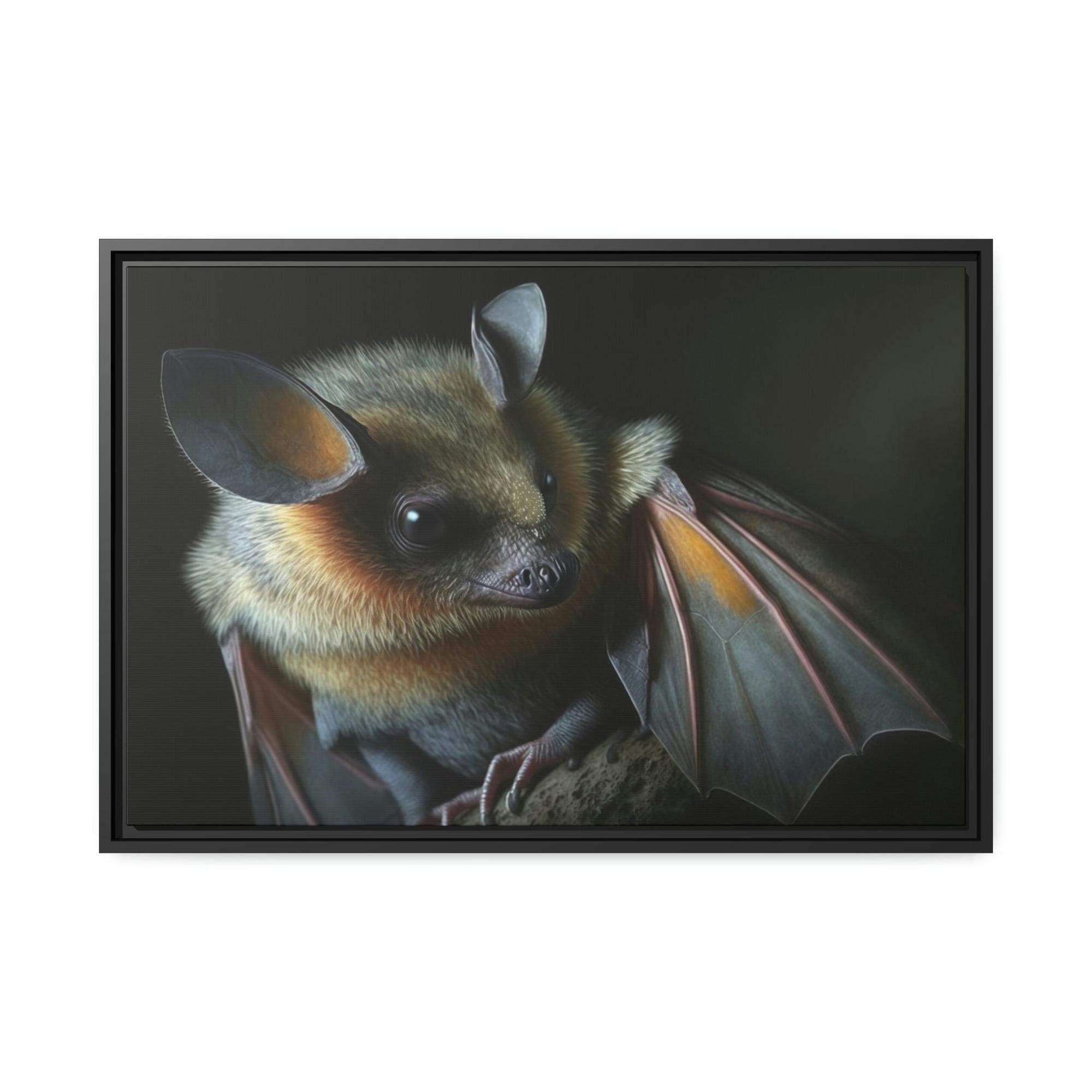 Bats The Elusive Hunter: Framed Canvas & Poster Print of a Bat in Action