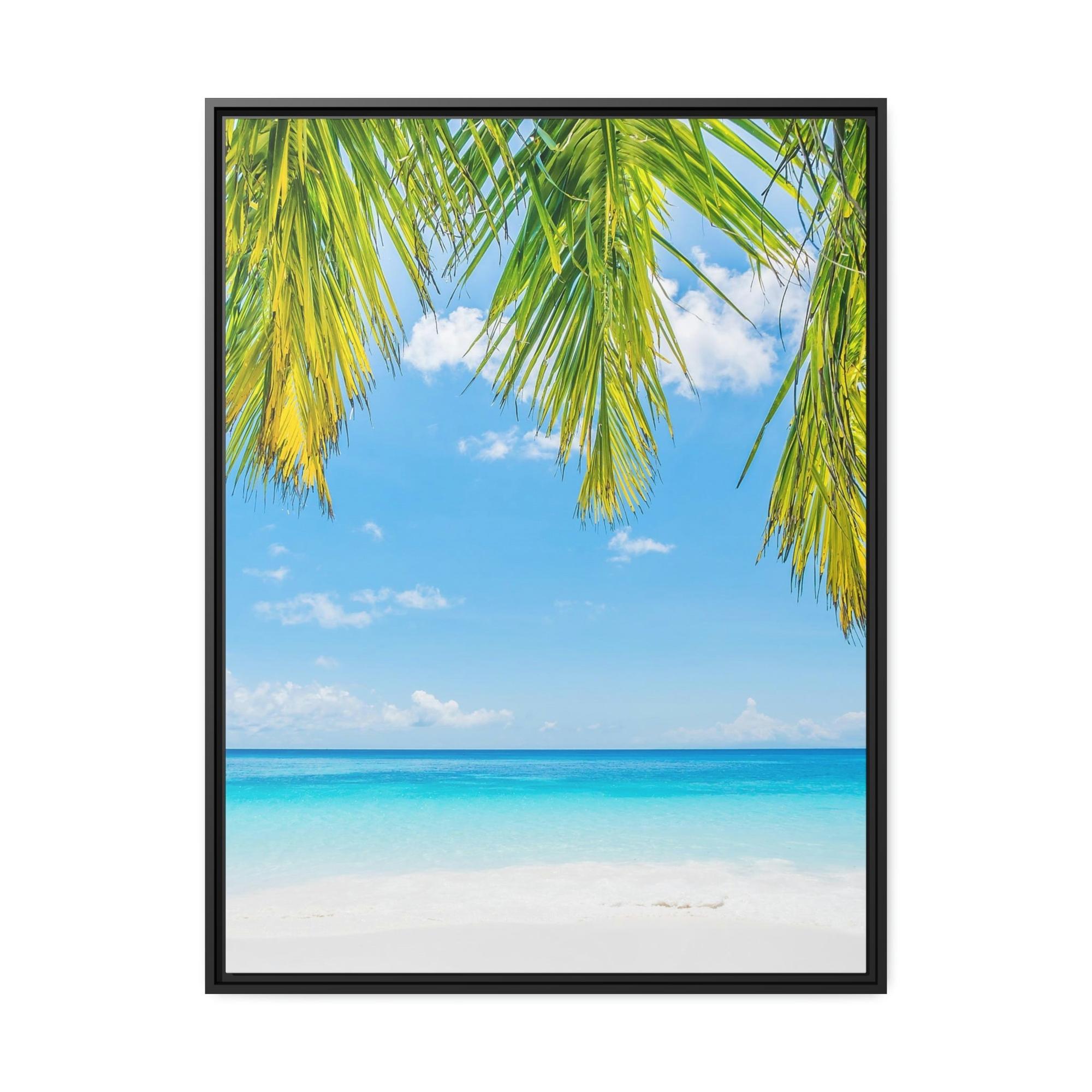 undefined Beach Bliss: Wall Art of a Relaxing Island Beach on a Framed Canvas & Poster