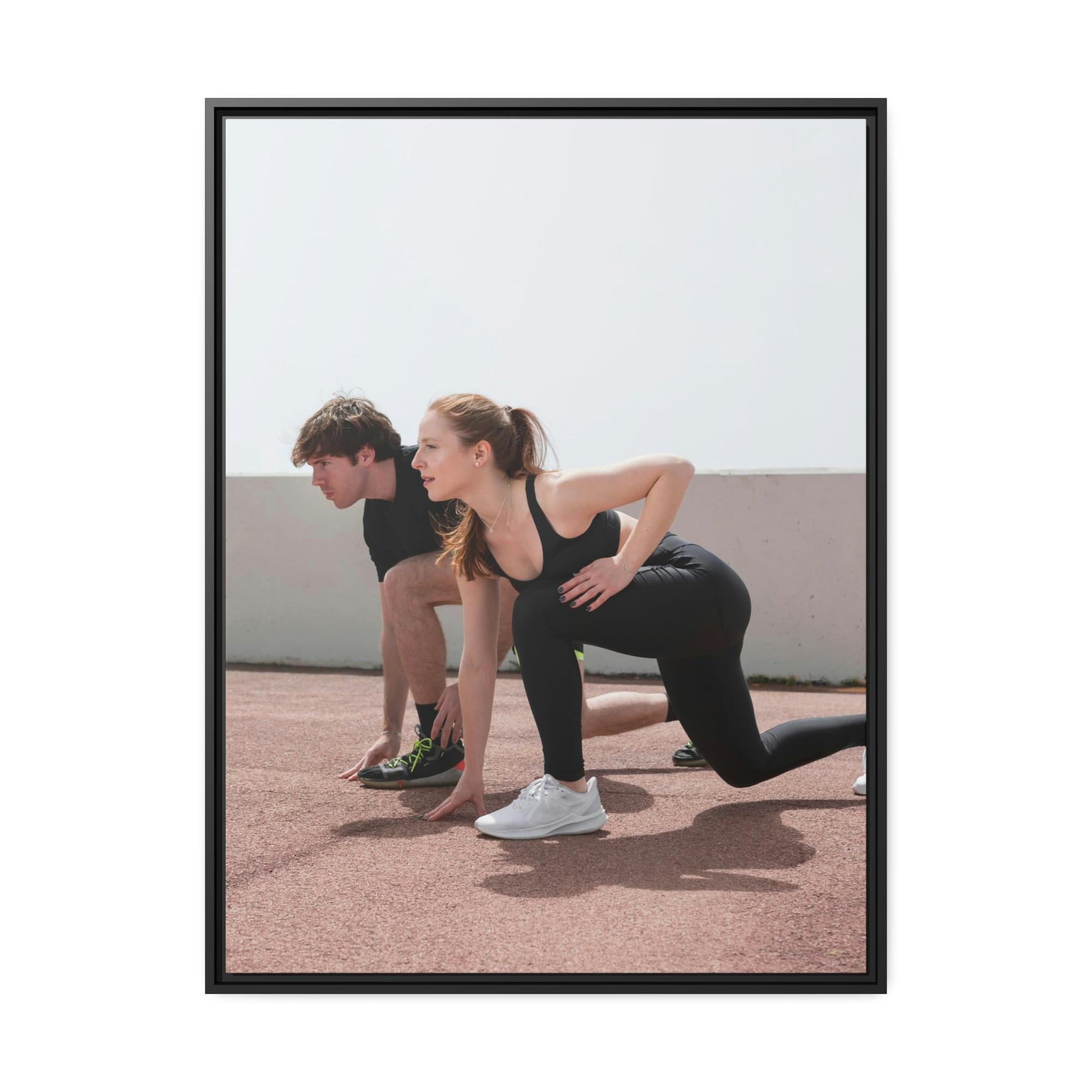 Athletes & Coaches, Celebrities Champions in Action: Athletic Art on Natural Canvas and Framed Poster