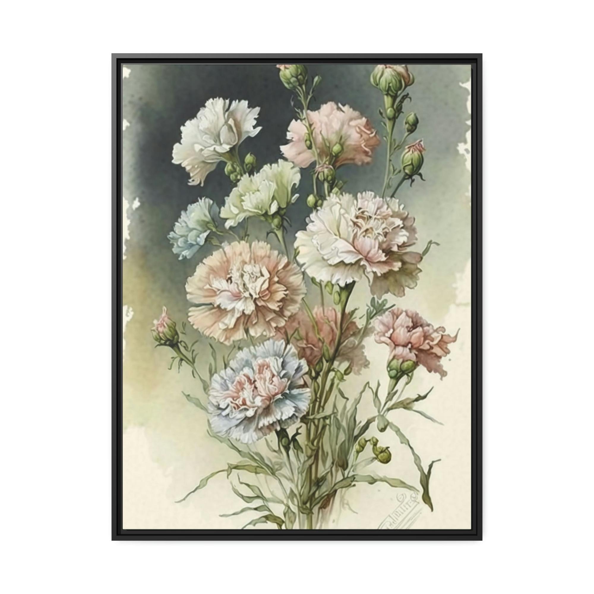 undefined Floral Delight: Natural Canvas and Art Prints of Carnations for Home Decor