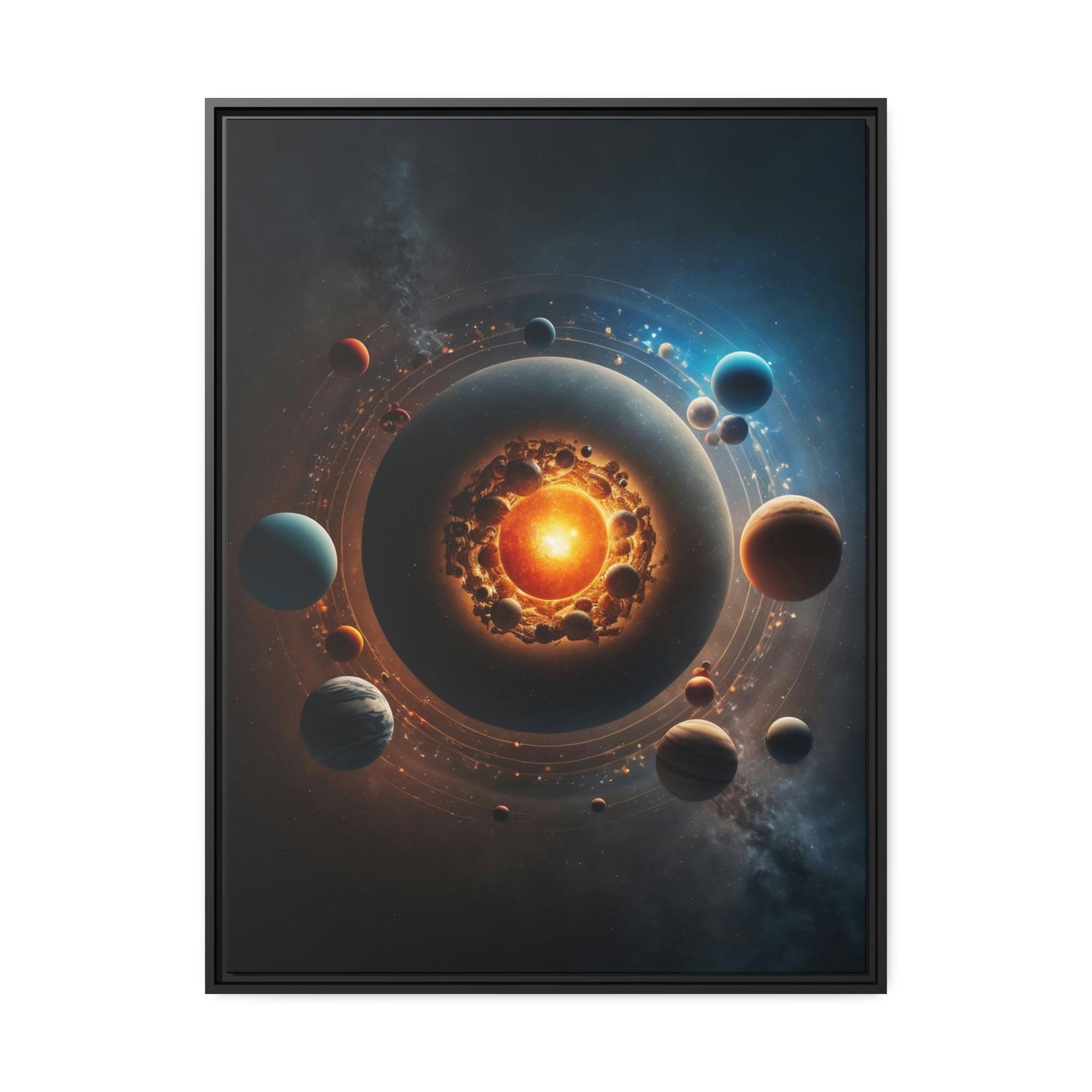 undefined Planetary Alignment: Print on Canvas of Planets in Perfect Formation on a Framed Canvas