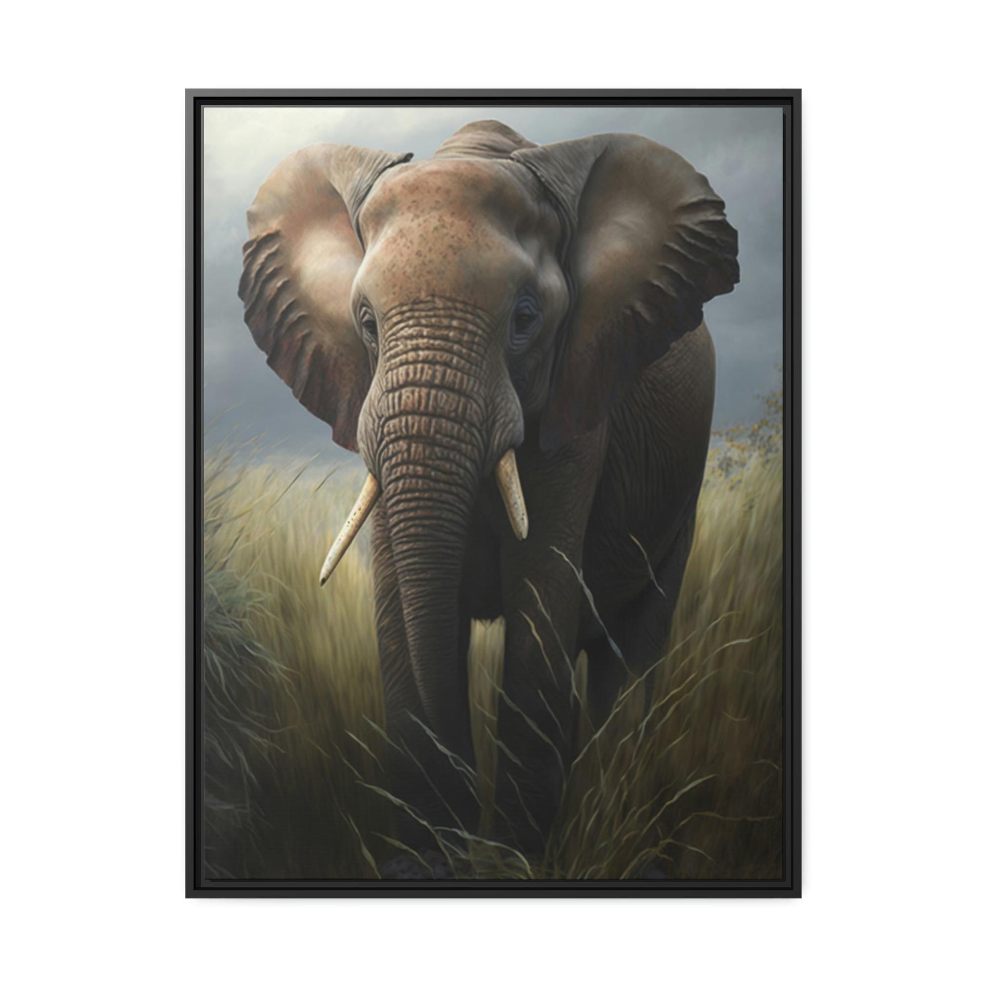 Elephants Majestic Giants: Canvas and Poster with Stunning Elephant Portrait