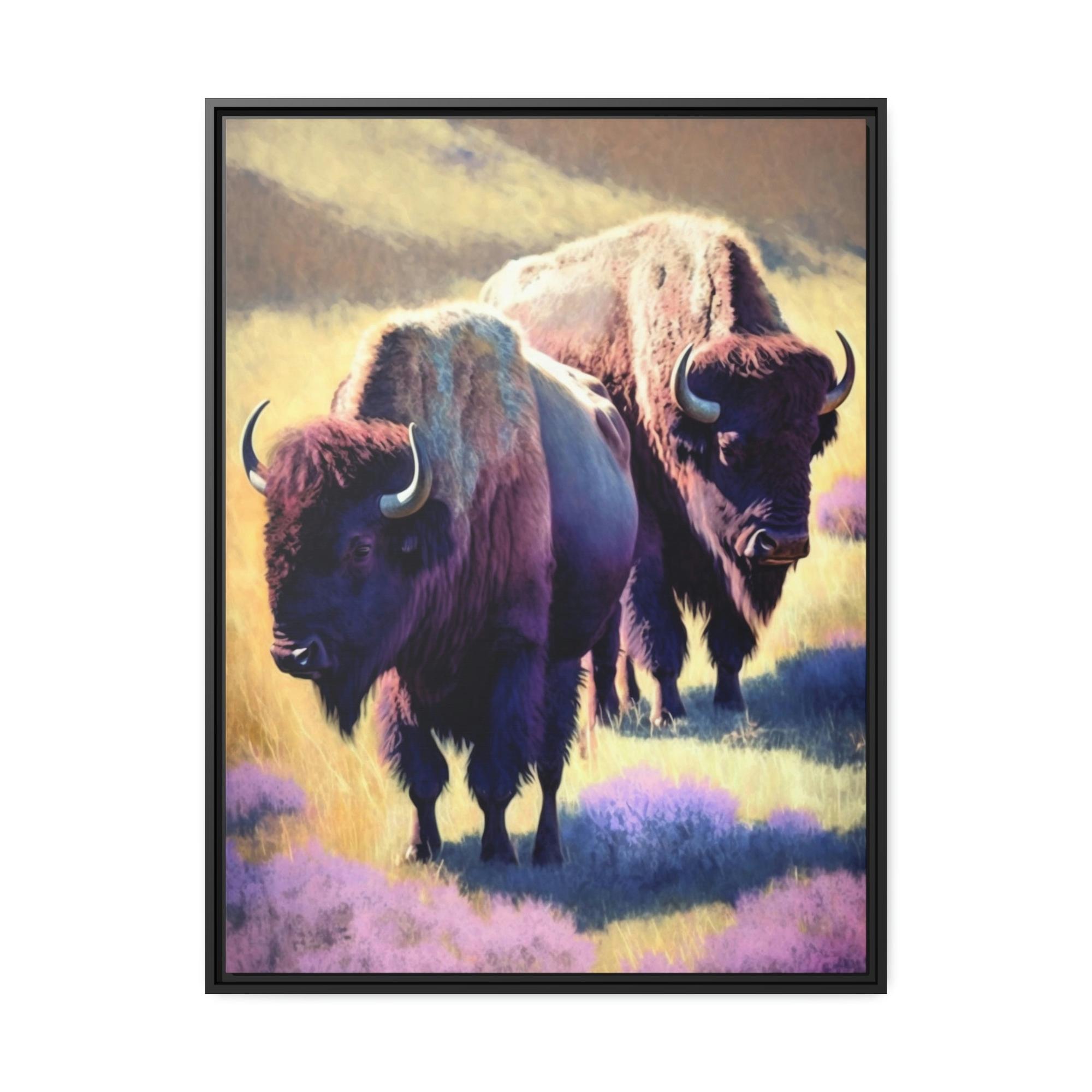 Bisons The Bison's Strength: Canvas & Poster Wall Art of a Bisons Displaying Its Might