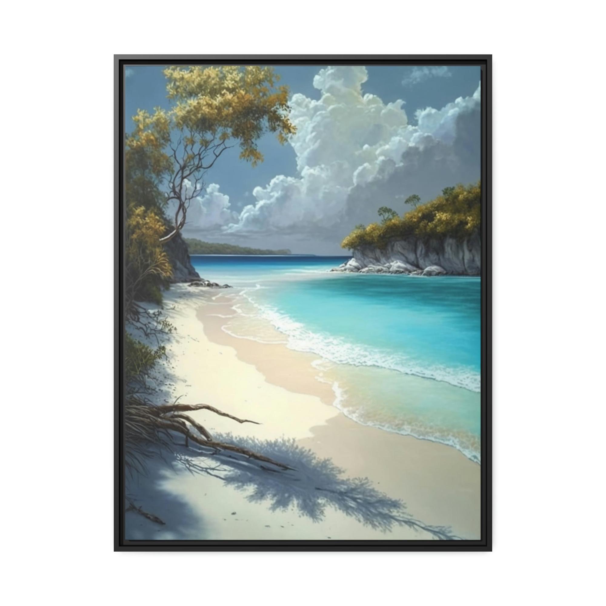 Caribbean Beach Sun-Kissed Sands: Caribbean Beach Framed Posters and Wall Decor