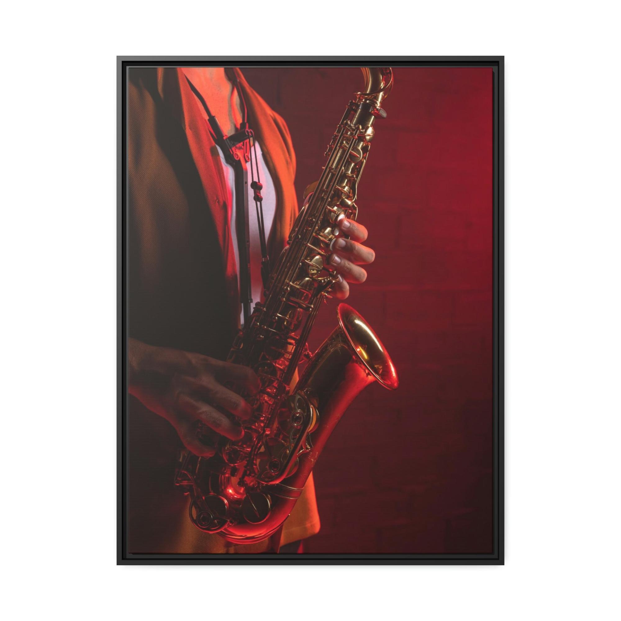 Blues Blues Night: Poster and Print on Canvas with Mood-Setting Music Art
