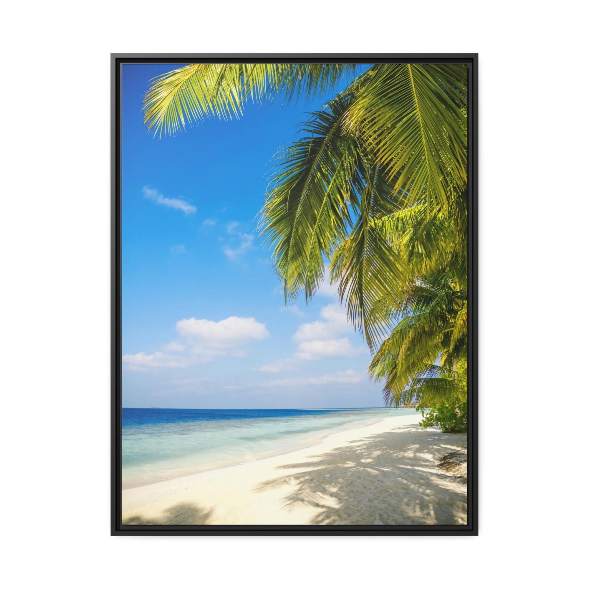 Island Beach Shores of Serenity: Wall Art of an Island Beach on a Natural Canvas & Poster