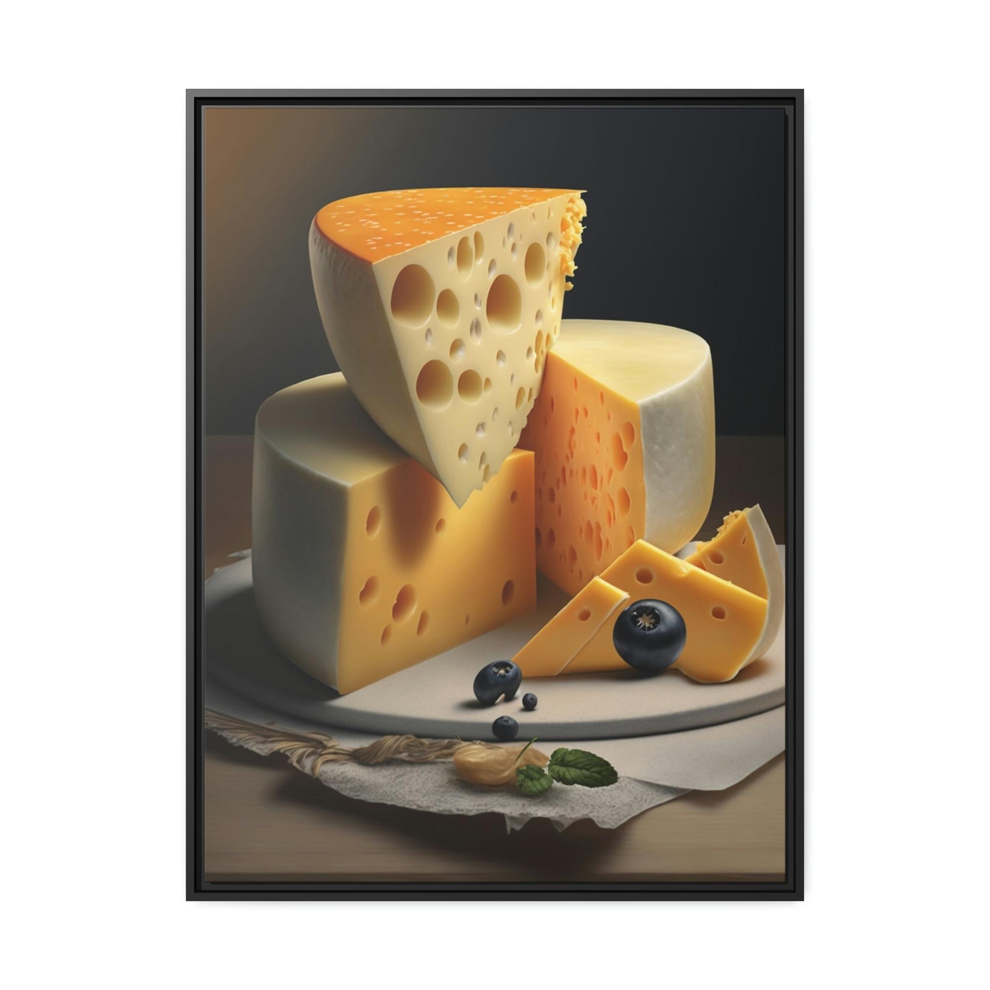 undefined The Cheesy Charm: Framed Canvas and Poster Featuring Delicious Cheeses
