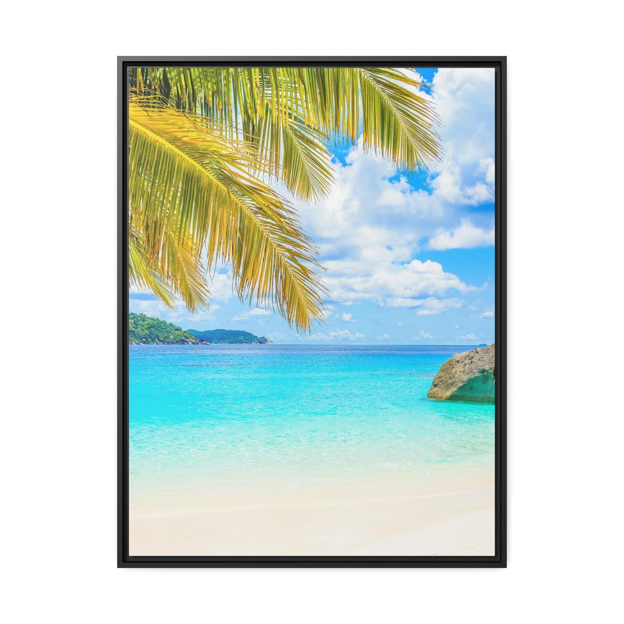 Island Beach Seaside Splendor: Canvas Art of a Tranquil Island Beach Destination