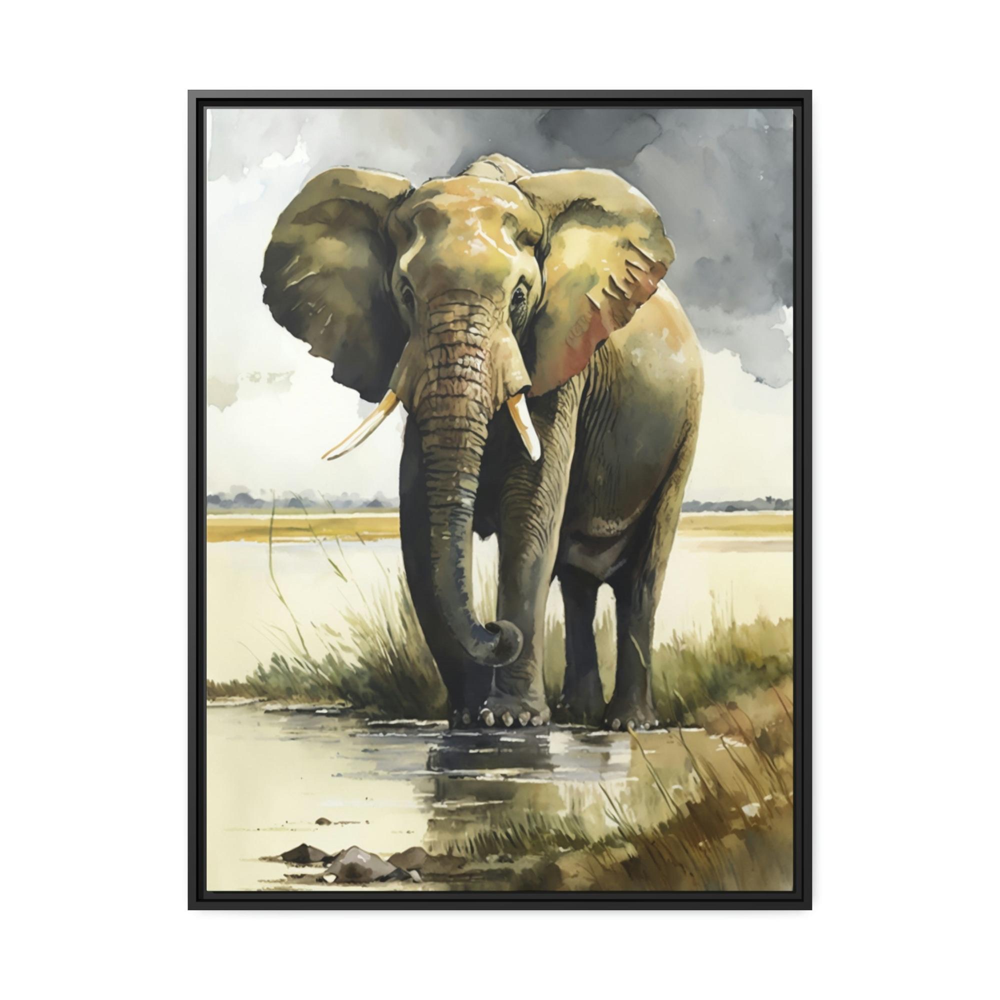 undefined Serene Giants: Beautiful Art of Elephant in Calming Natural Landscapes