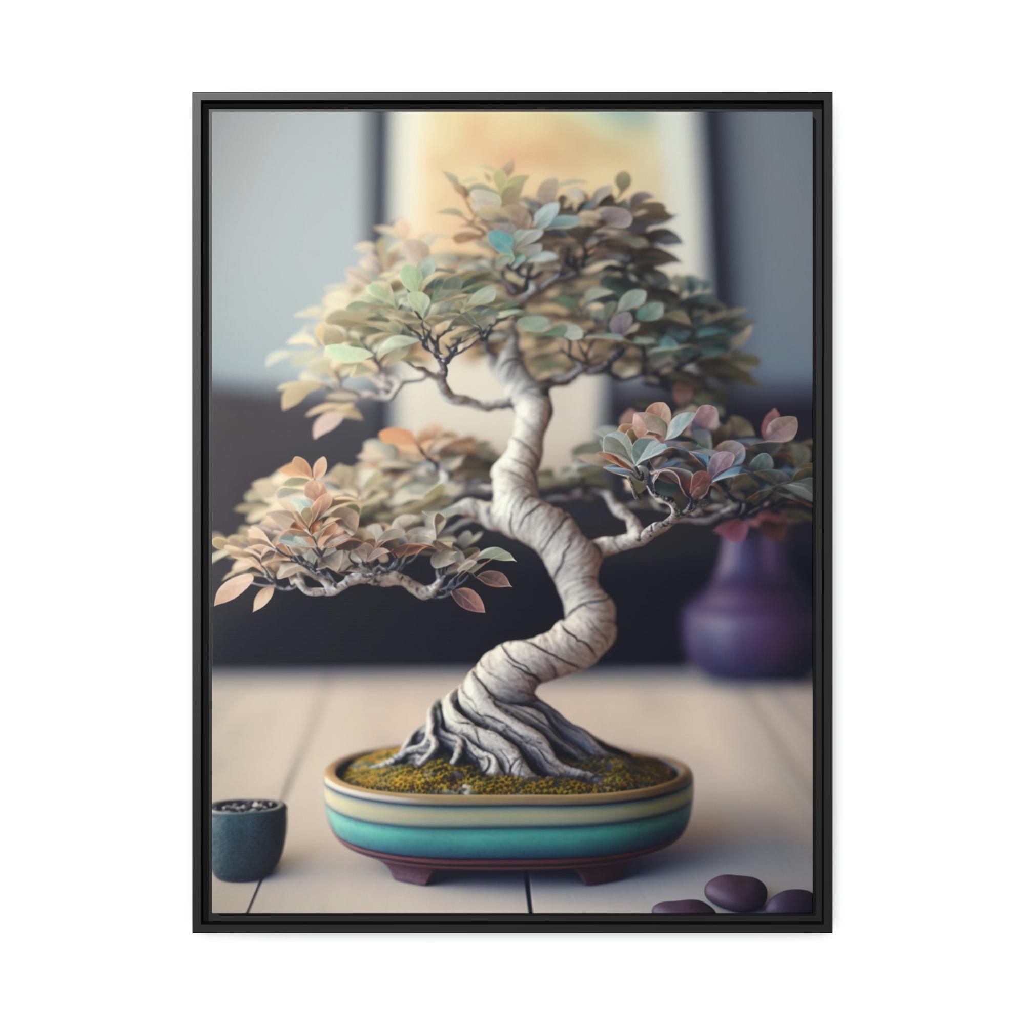 Bonsai Tree The Art of Bonsai: Natural Canvas and Framed Poster with Bonsai Tree Art