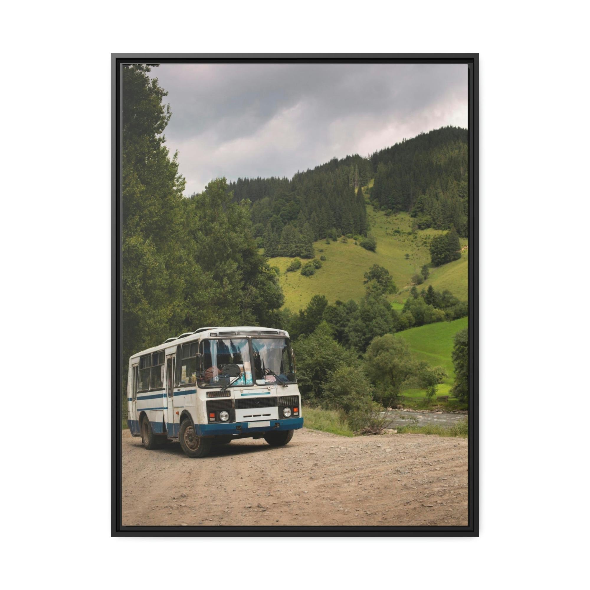 Bus The Joyful Journey: Bus Travel Canvas Art for Wanderers