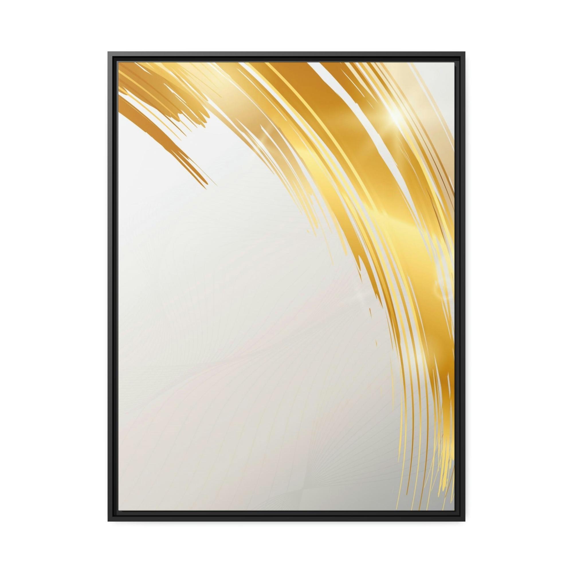 Gold Abstract Art Gilded Elegance: Gold Abstract Art on Natural Canvas & Poster