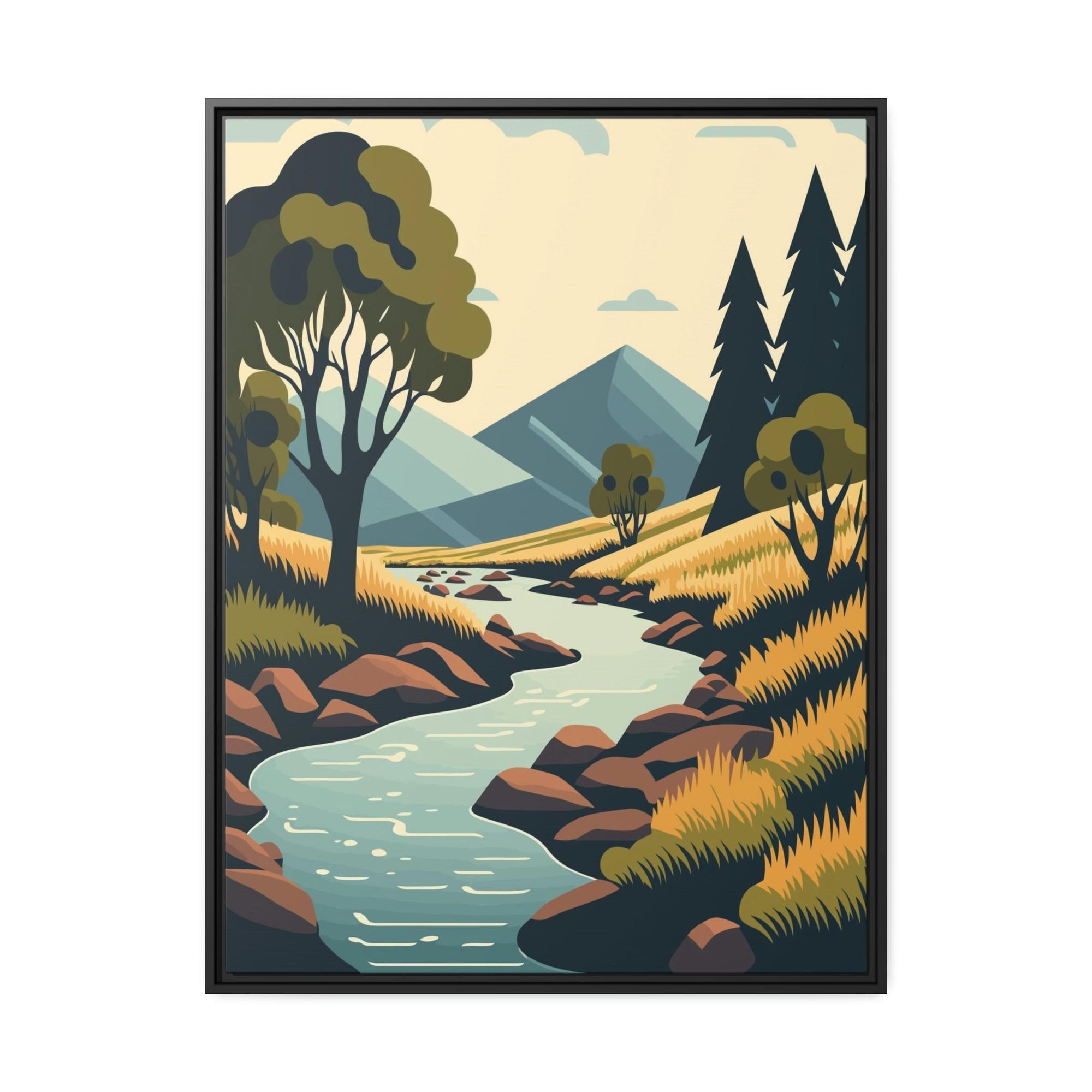 Lakes And Rivers Nature's Symphony: Framed Canvas and Poster Print of Lakes and Rivers