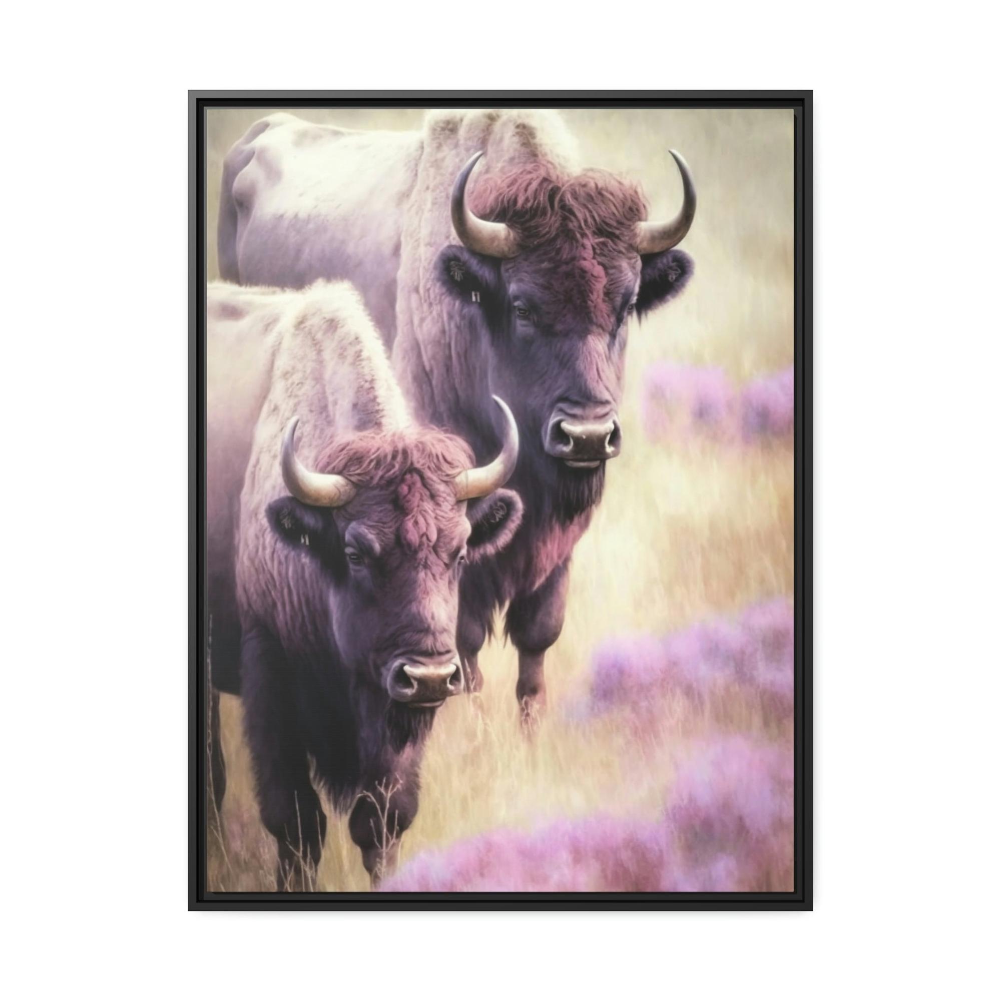Bisons The Bison's Power: A Natural Canvas & Poster Painting of a Bisons at Its Prime