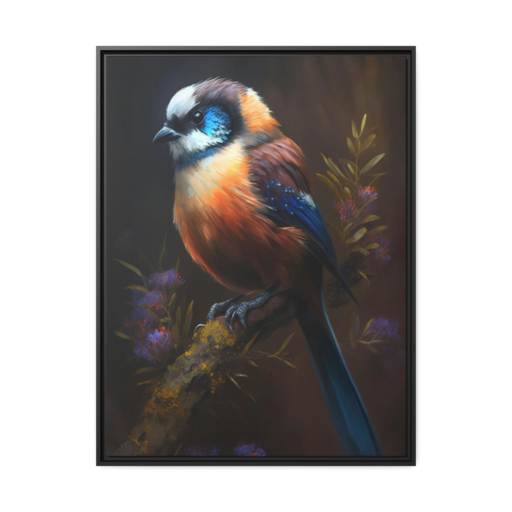 Birds The Playful Bird: Canvas & Poster Wall Art of Bird Frolicking in a Field