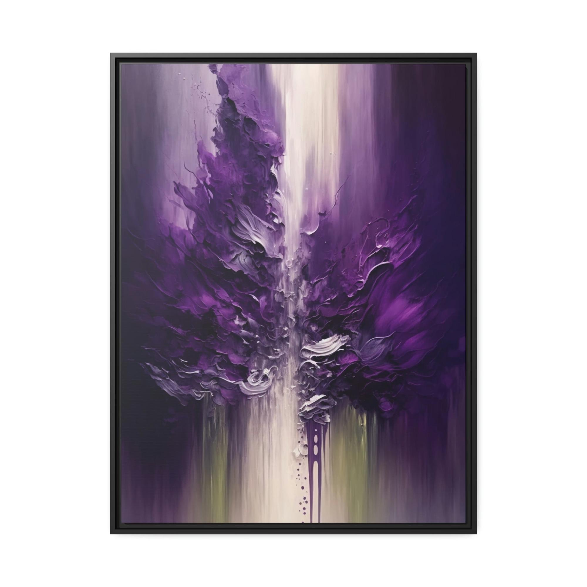 undefined Purple Passion: Framed Poster of Abstract Art with Intense Hues on Canvas