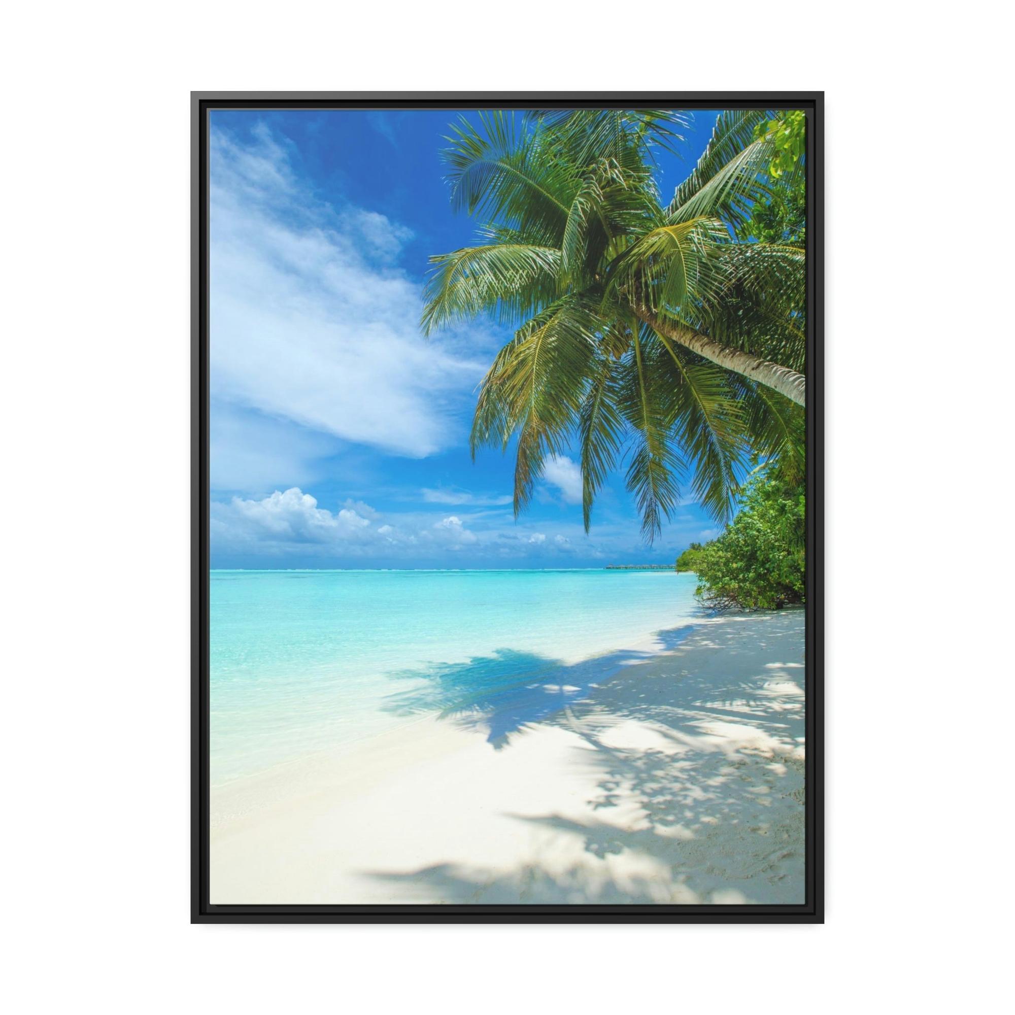 Island Beach Oceanic Dream: Wall Art of a Stunning Island Beach Scene on a Natural Canvas