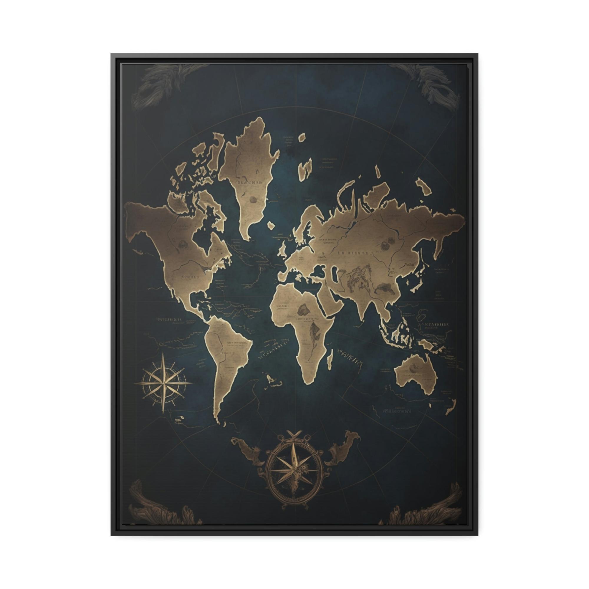 World Maps A World Without Borders: Contemporary Map Art on Canvas or Poster