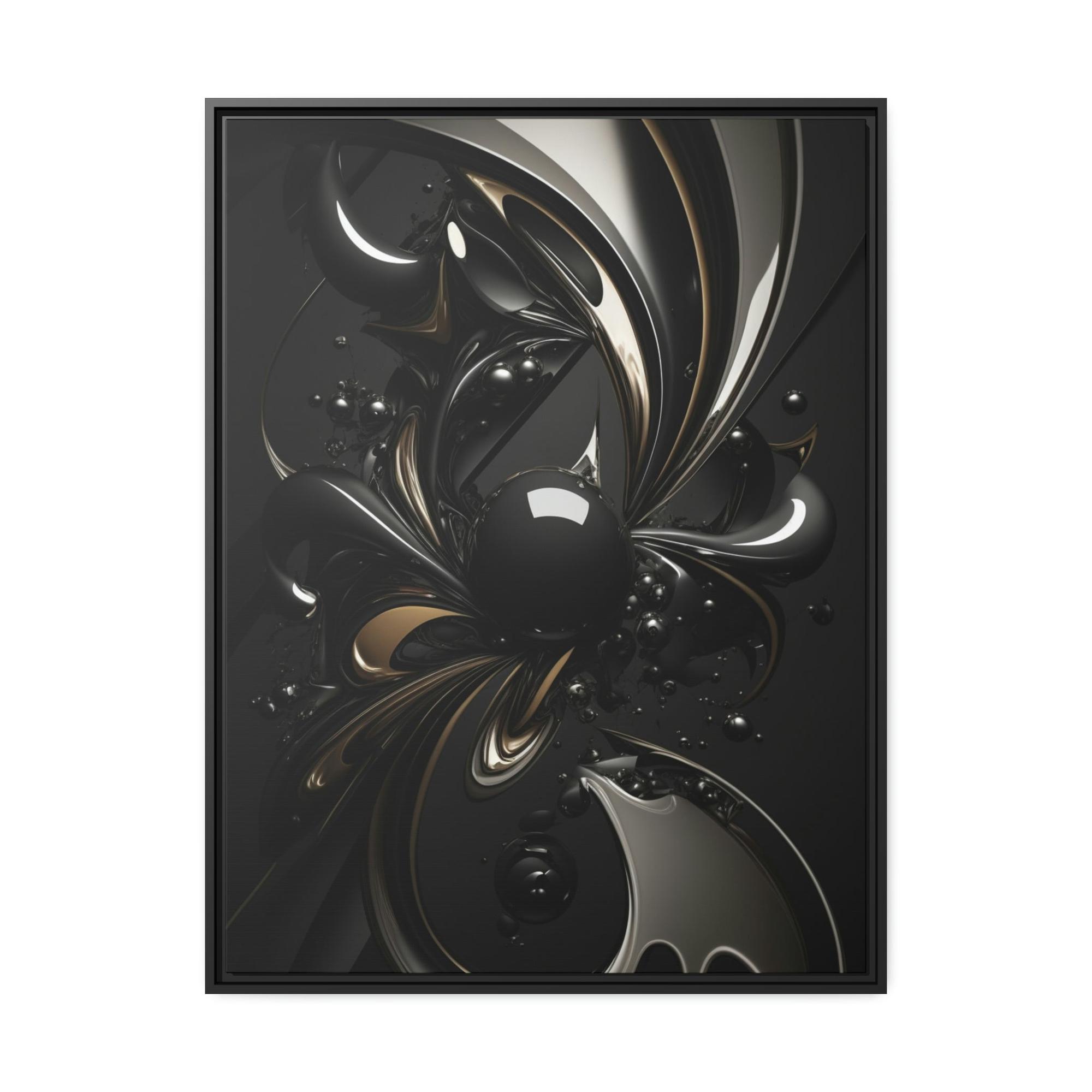 undefined Shades of Midnight: Stunning Black Canvas Print for Bold Home Decor