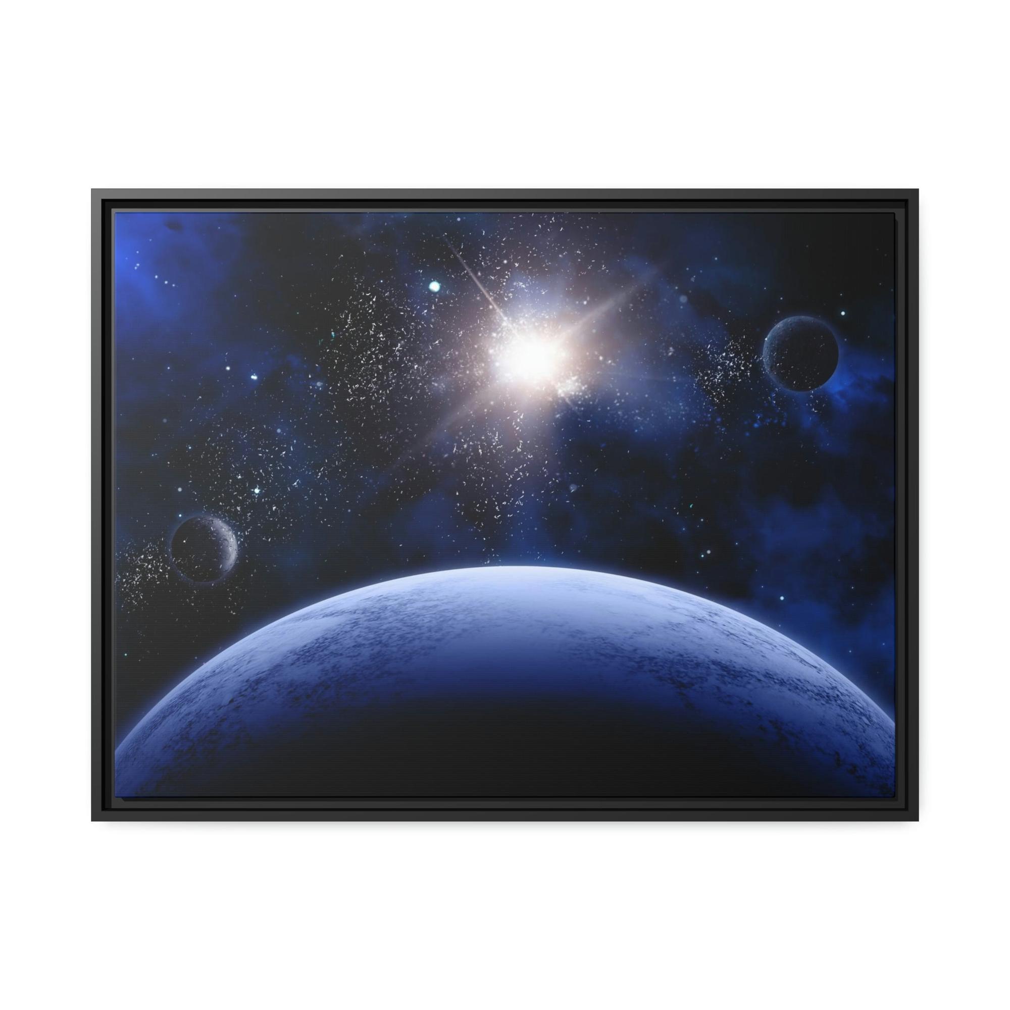 undefined Cosmic Odyssey: Natural Canvas Wall Art of Planets in Space