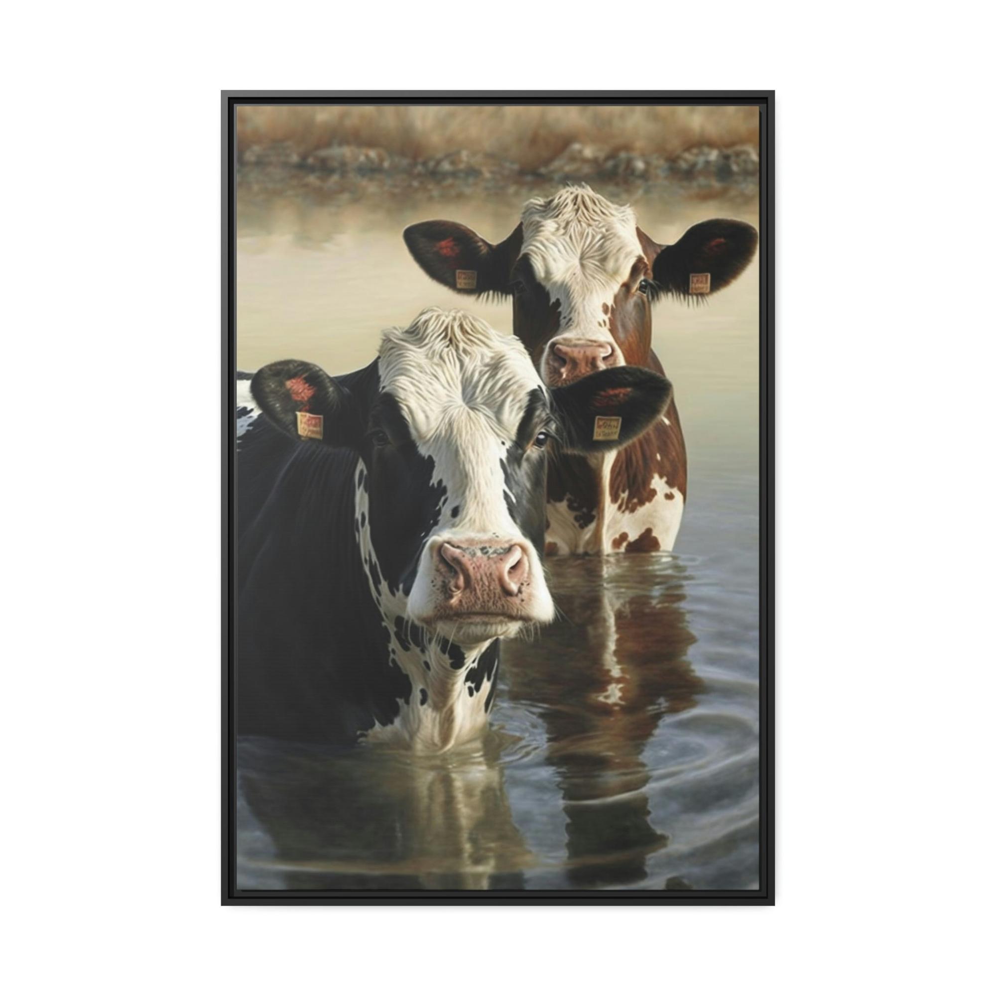 Cows Majestic Cows: A Canvas Depiction of the Farm Life