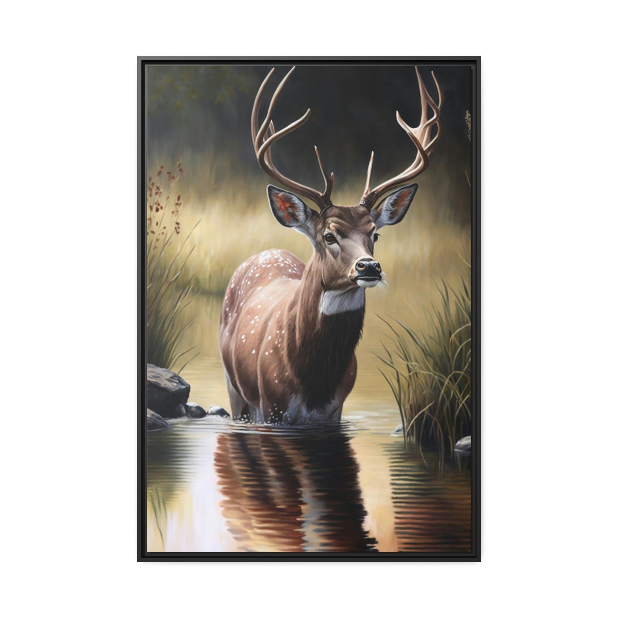 Deers Deer Vision: A Canvas Rustic Landscape