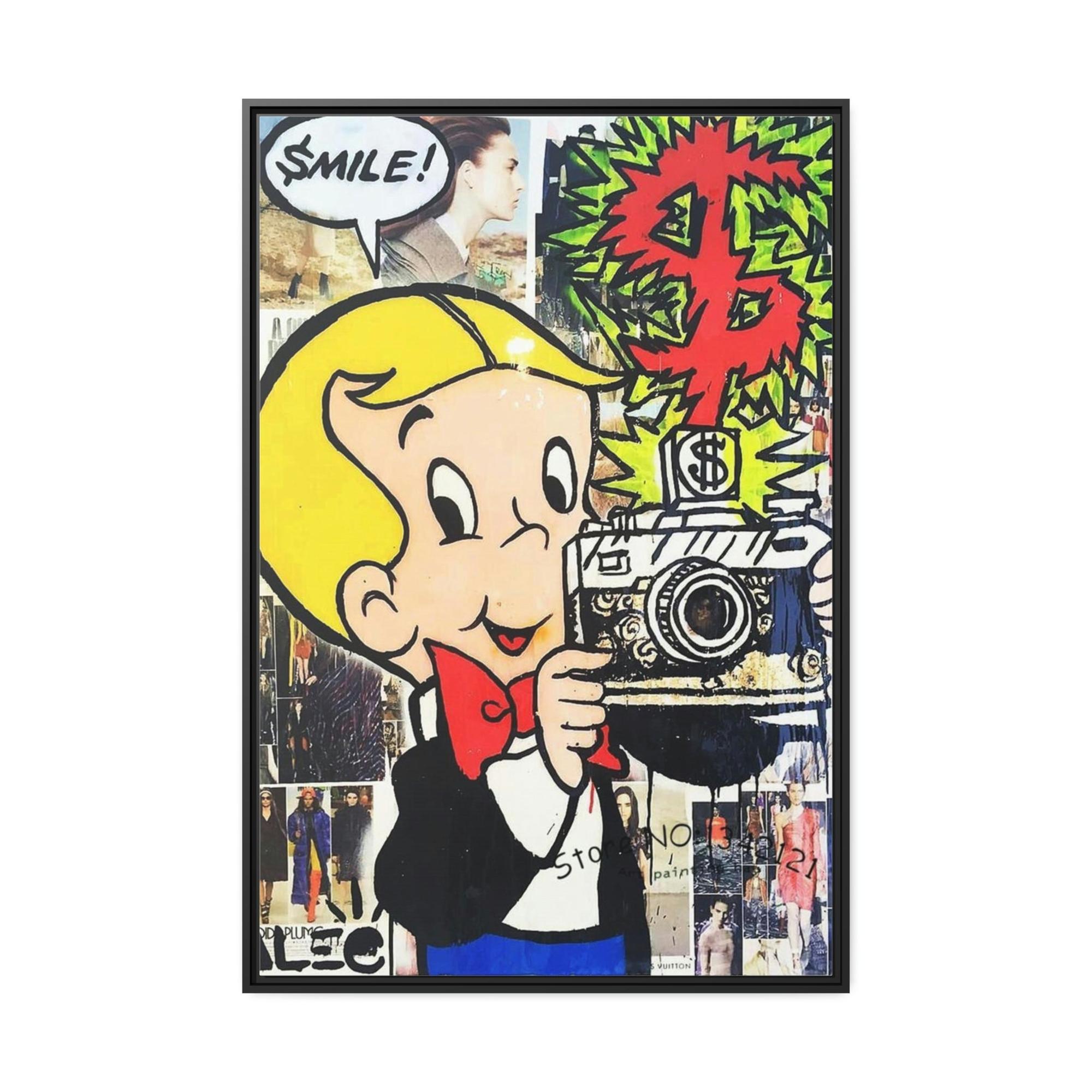 Monopoly & Motivation Colorful Wall Decor: Alec Monopoly's Art on Natural Canvas and Prints