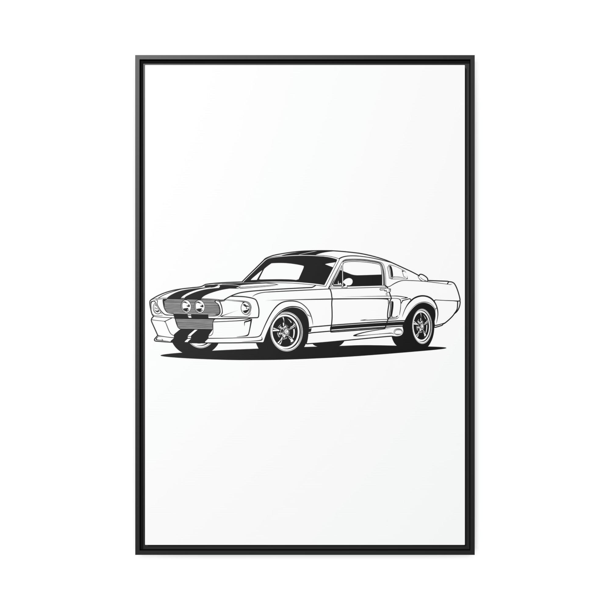 Mustang Thrill of the Ride: Framed Canvas Poster of a Mustang Sports Car for Automotive Art Connoisseurs