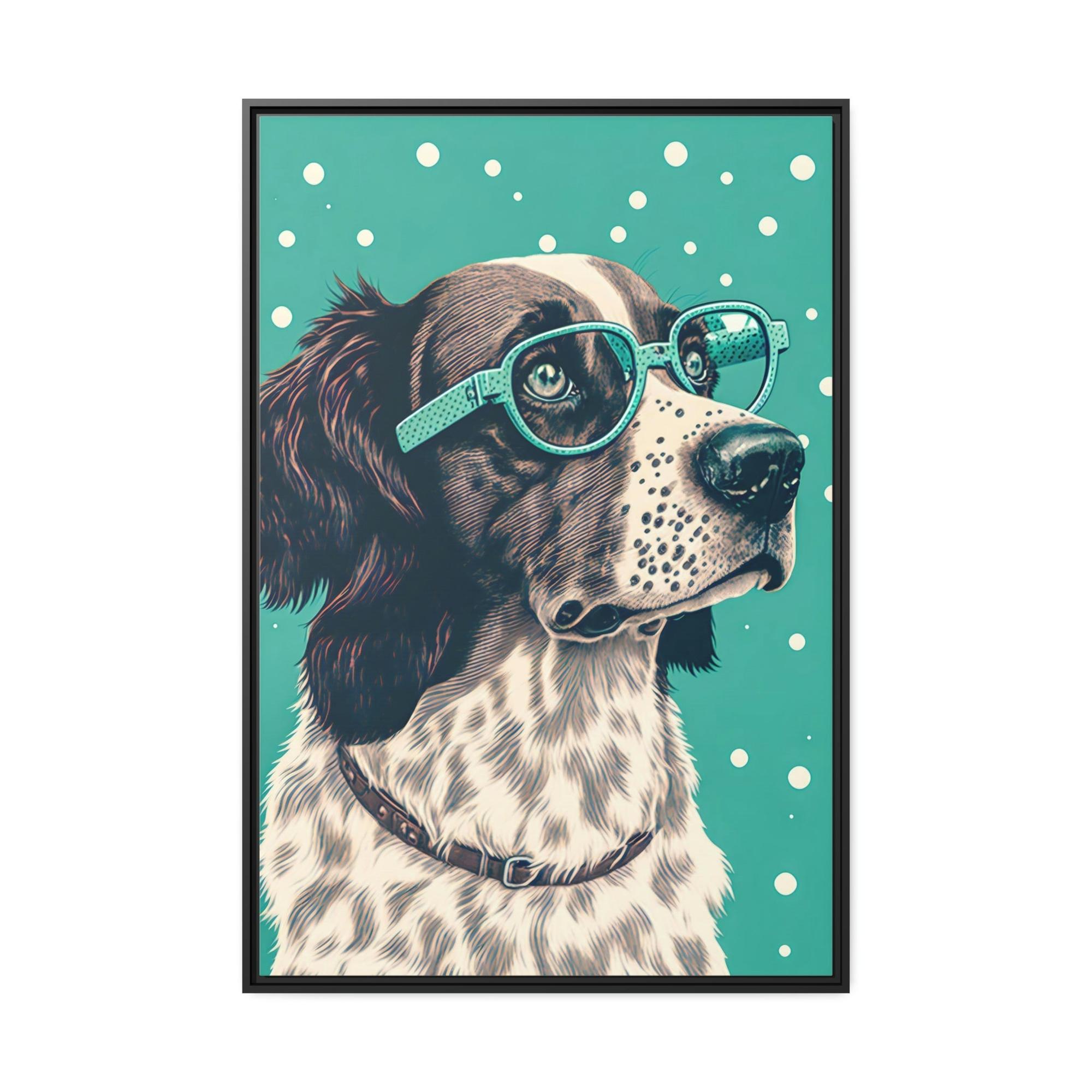 undefined Playful Pooch: Print on Canvas of a Fun-Loving Dog on Framed Canvas