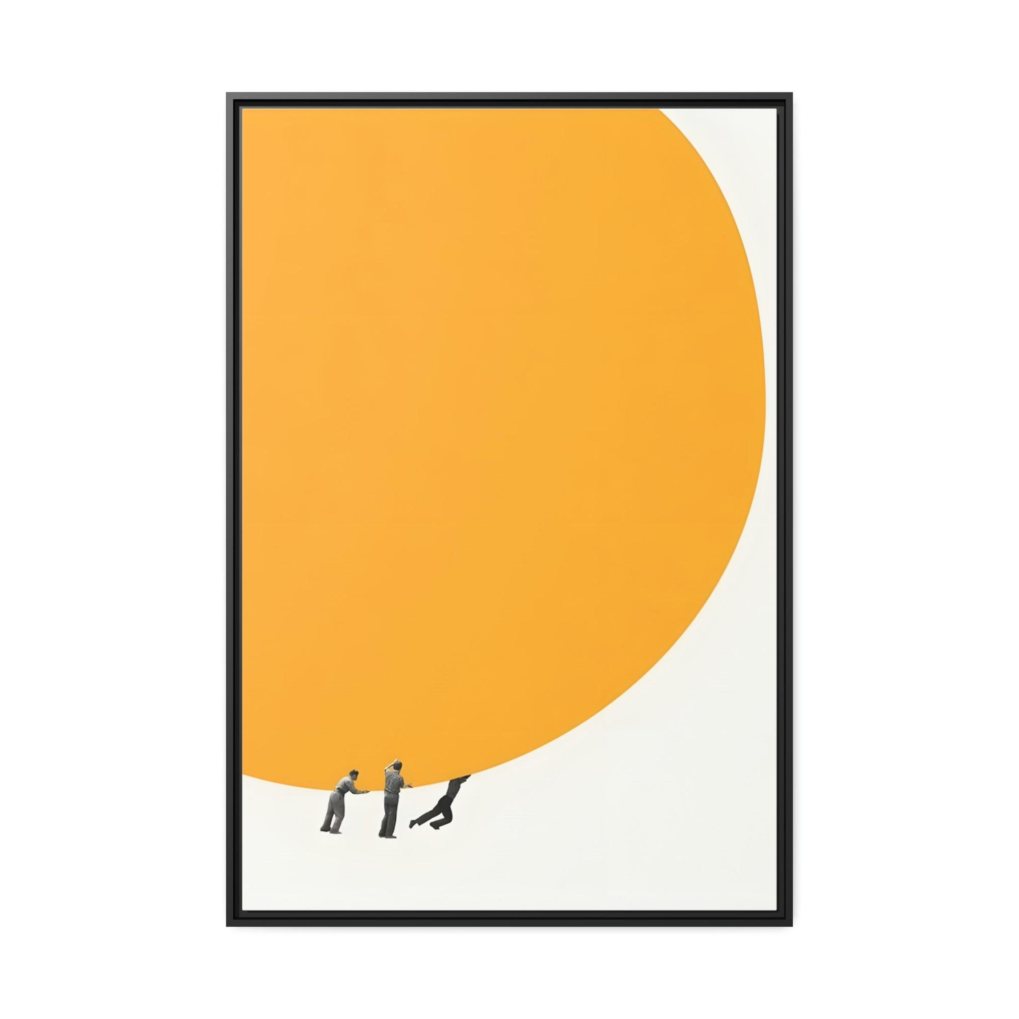 Yellow Beautiful Wall Art Print of Yellow Flowers on Natural Canvas