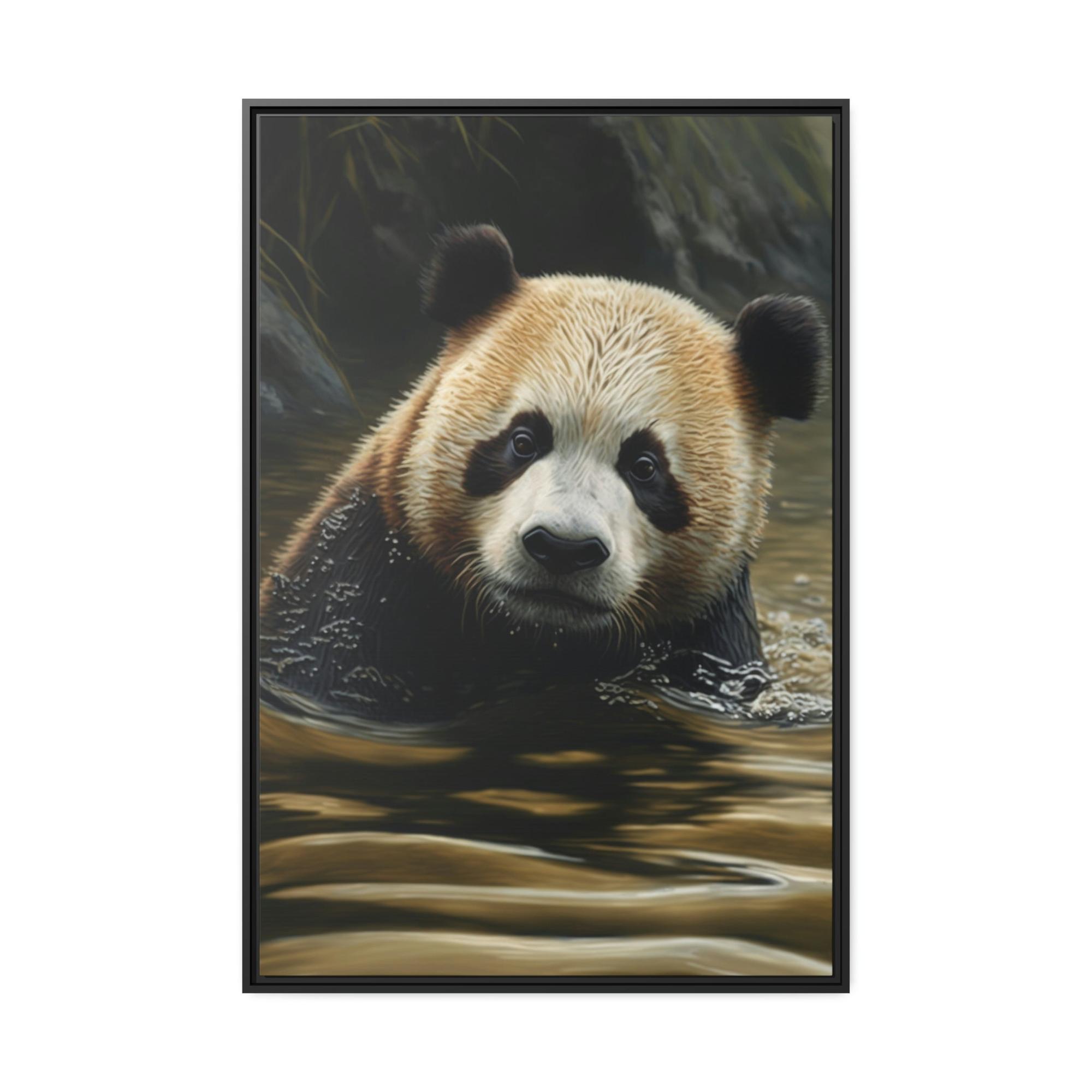 Pandas Water Wading Panda: A Serene Scene