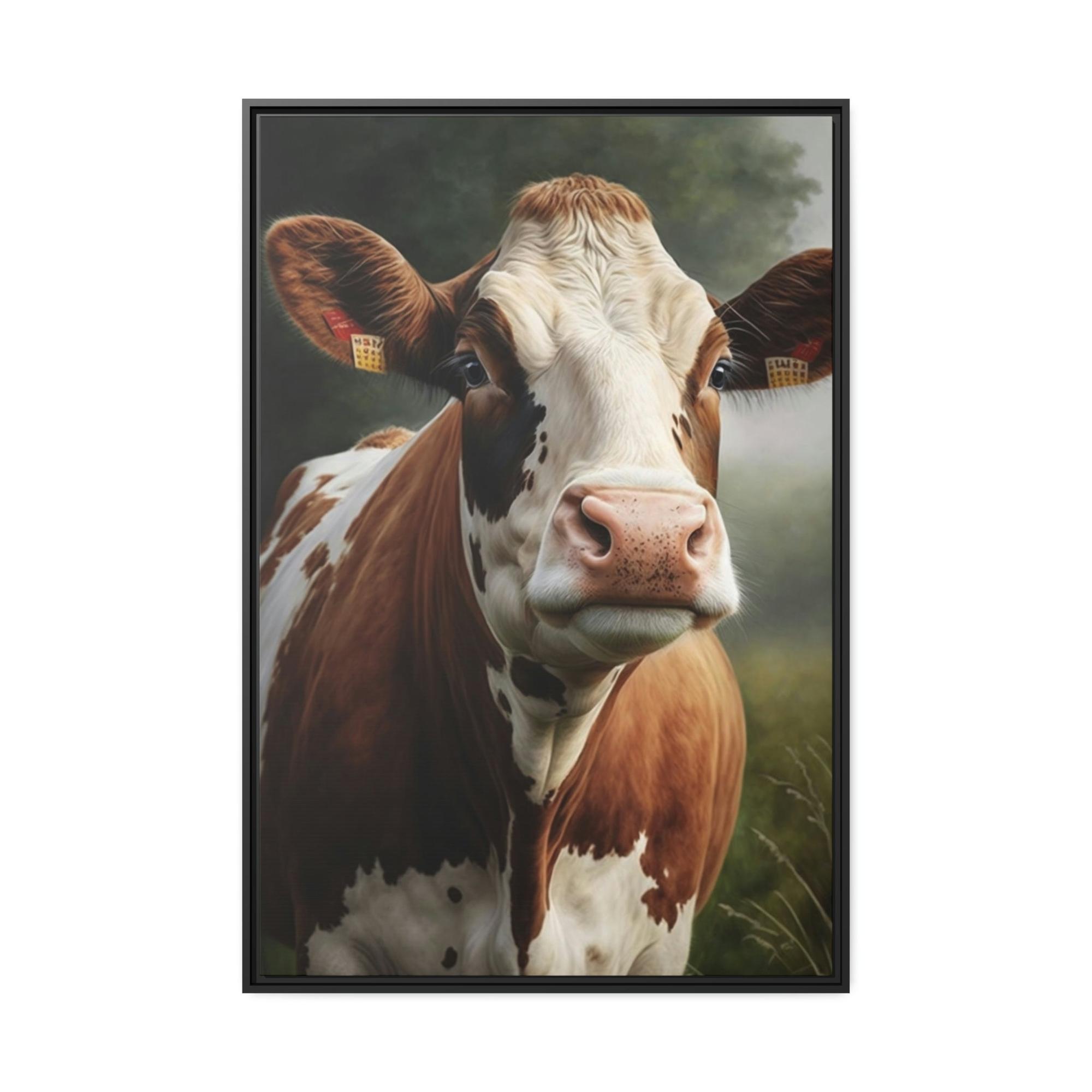Cows Bovine Beauty: A Painting of Cows in a Field
