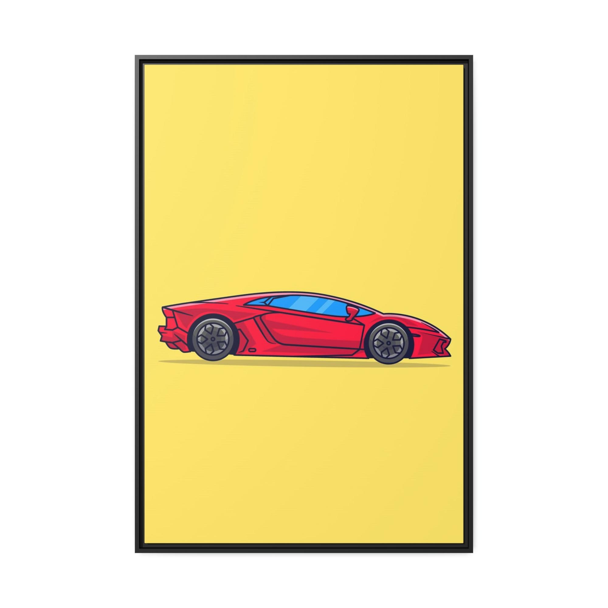 Lamborghini Vibrant Velocity: Red Lamborghini Canvas & Poster Print for Art Enthusiasts