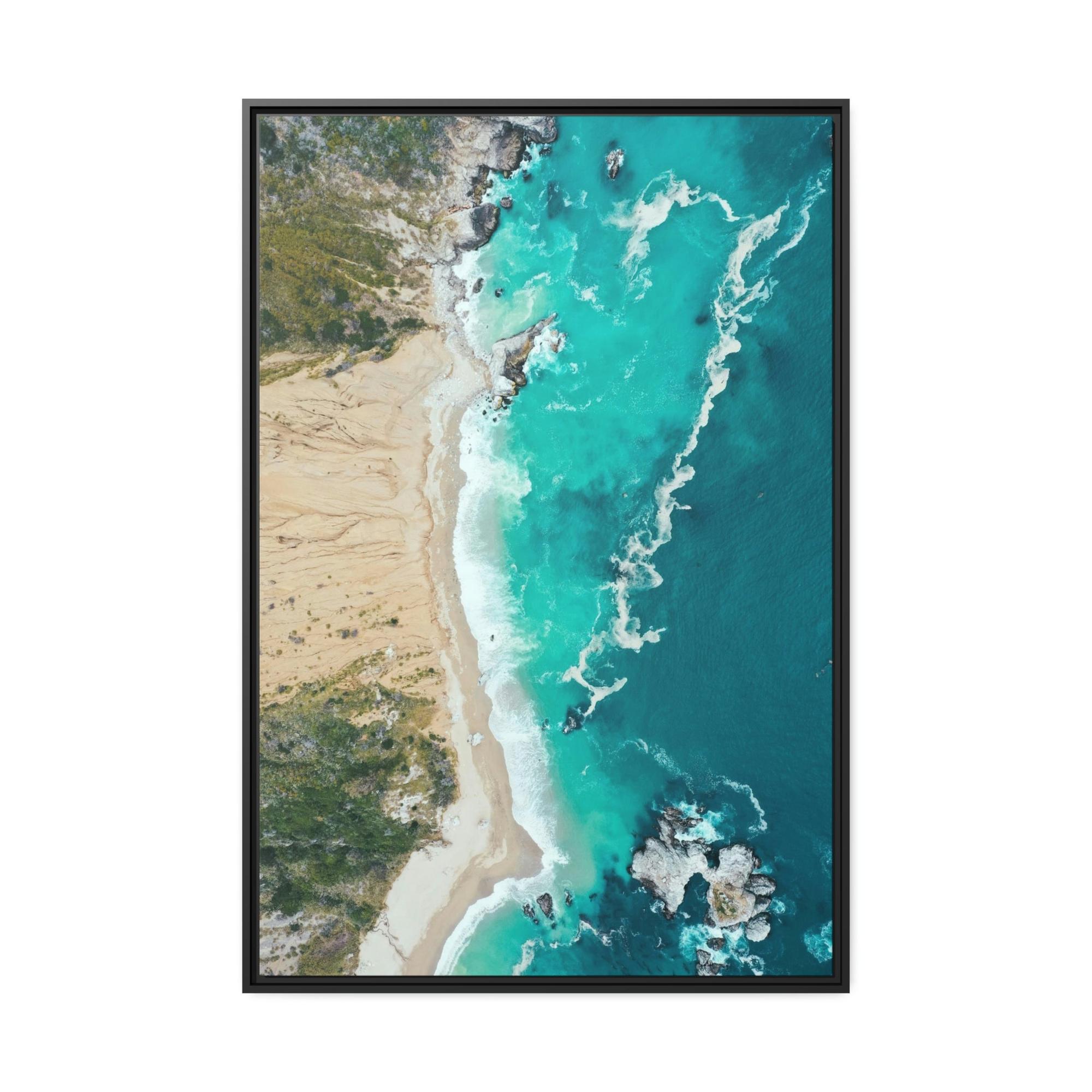 Island Beach Sun-kissed Sands: Canvas Print of a Beach on a Bright Day
