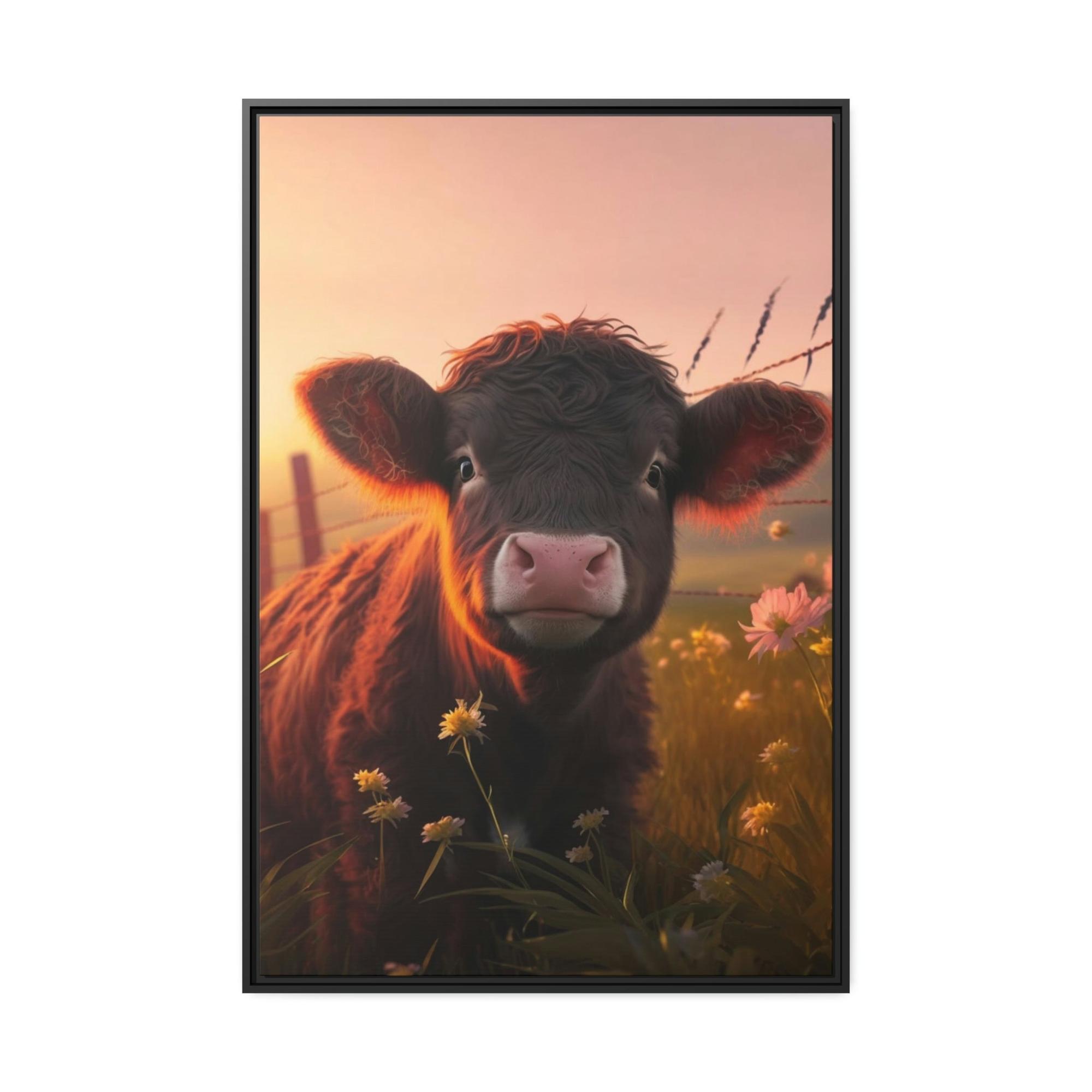 Cows Serene Bovine Beauty: Framed Poster Wall Art Featuring a Stunning Cow Portrait