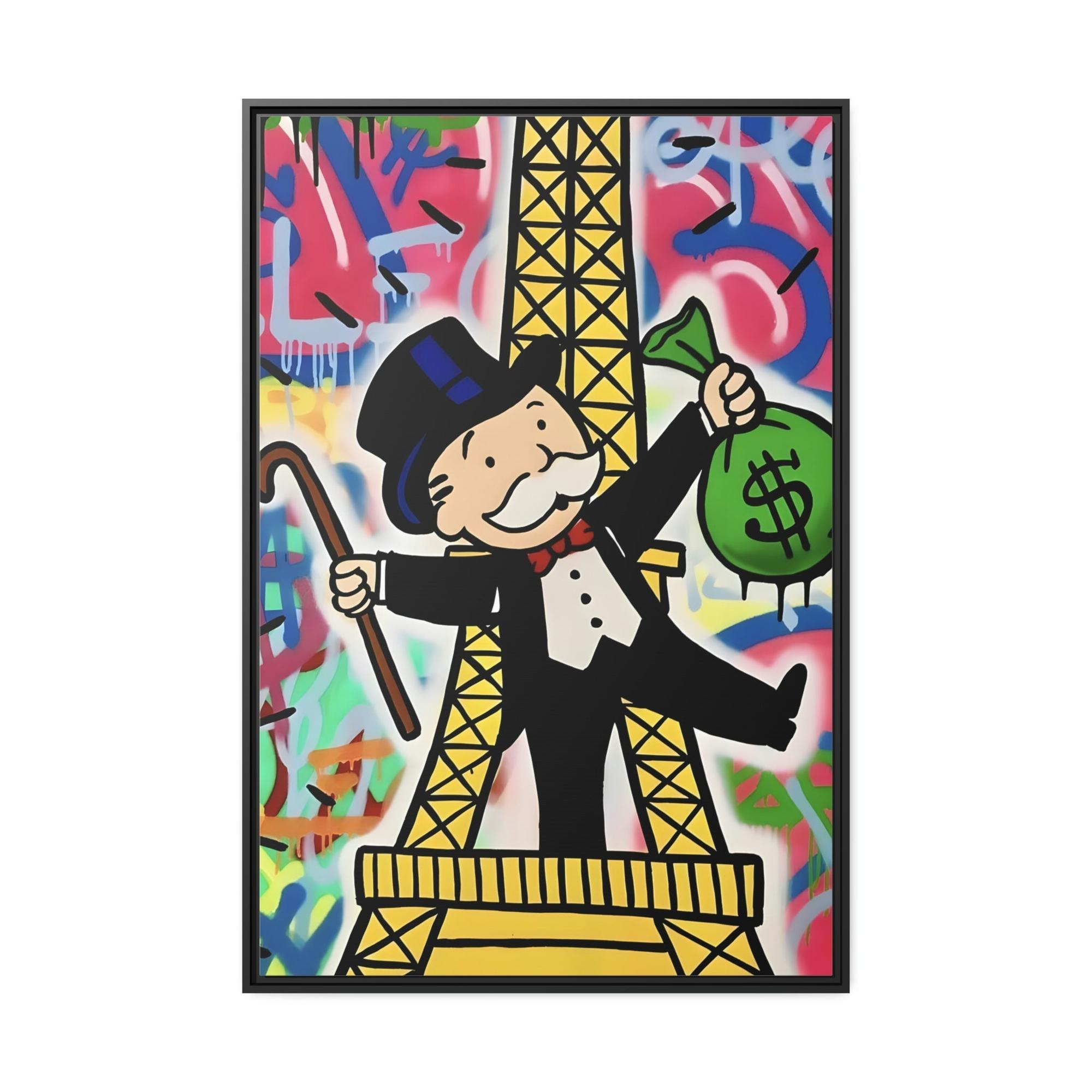 Monopoly & Motivation Living Large: Alec Monopoly's Artistic Prints on Framed Canvas Featuring Images of Wealth and Luxury